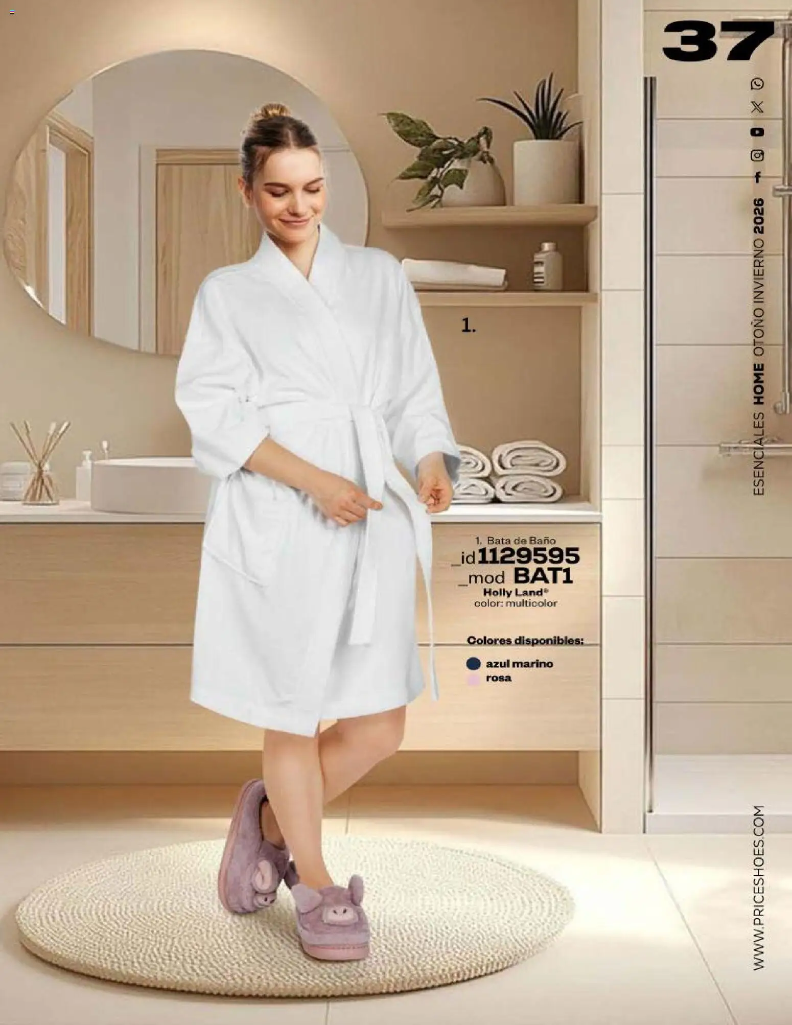 Nuevas ofertas de Price Shoes válidas en toda la República Mexicana desde el 17/08/2026. ¡Encuentra las mejores ofertas en Price Shoes catálogo Esenciales Home! | Página: 37 | Productos: Bata de baño, Baño, Bata