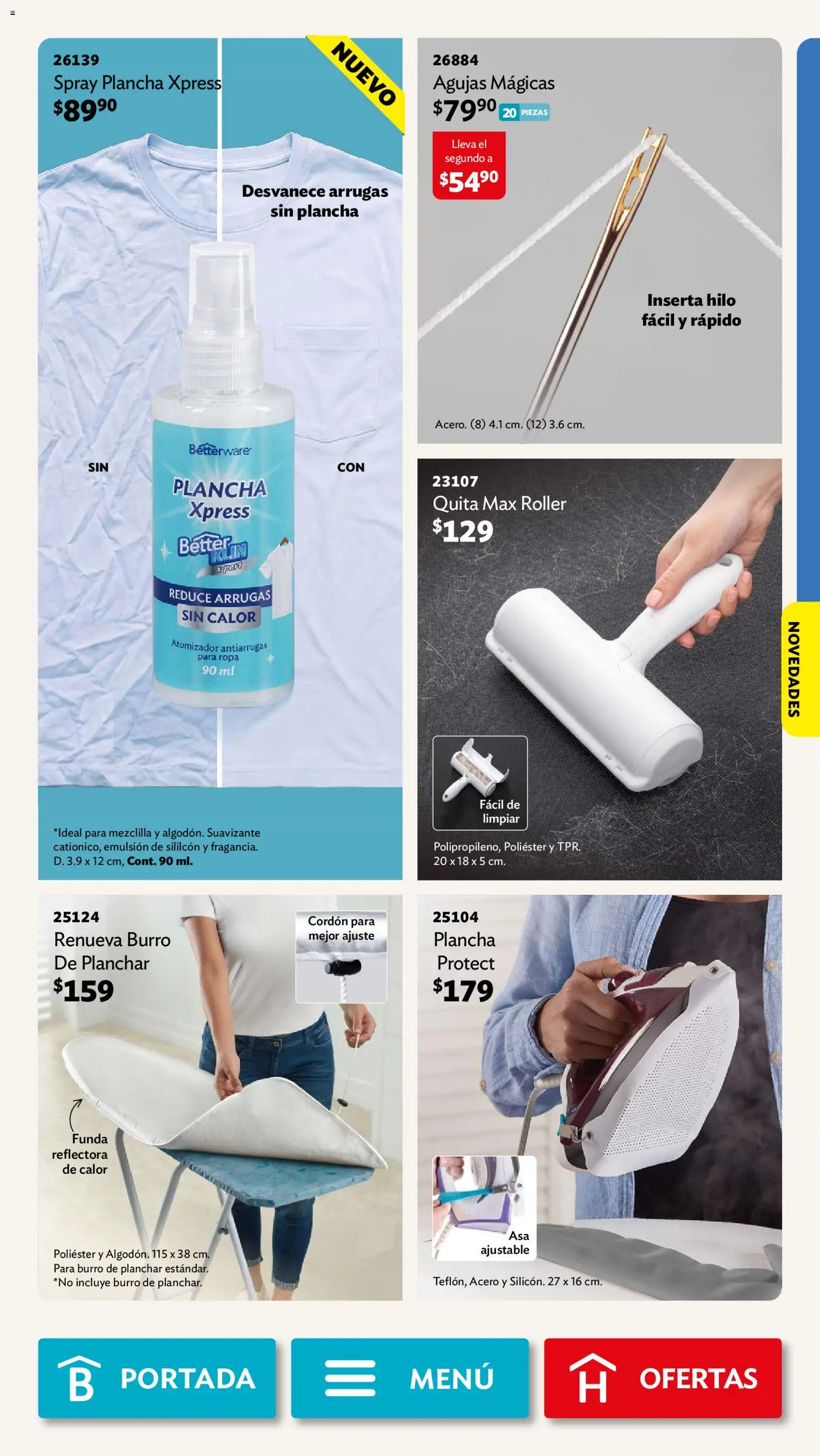 Nuevas ofertas de Betterware válidas en toda la República Mexicana desde el 03/08/2026. ¡Encuentra las mejores ofertas en Betterware campaña 8 2026! | Página: 97 | Productos: Burro de planchar, Emulsión, Suavizante, Funda