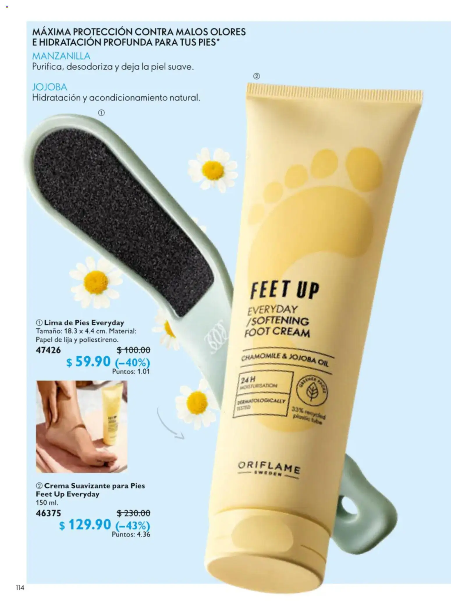 Nuevas ofertas de Oriflame válidas en toda la República Mexicana desde el 20/06/2026. ¡Encuentra las mejores ofertas en Oriflame campaña 9 2026! | Página: 114 | Productos: Crema, Lima, Suavizante, Lija