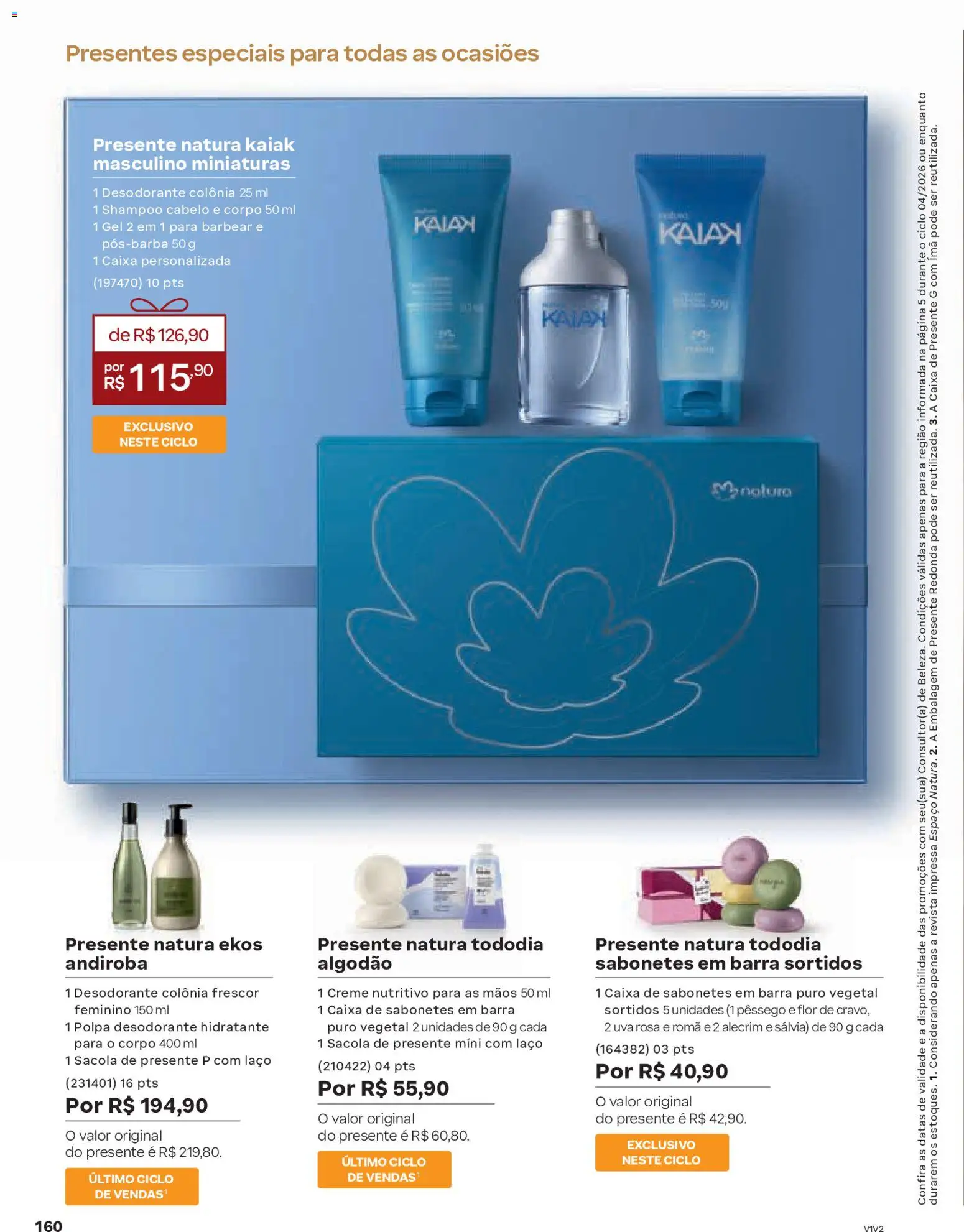 Natura Folheto - válido de 19.02.2026 | Página: 160 | Produtos: Pêssego, Desodorante, Caixa, Creme