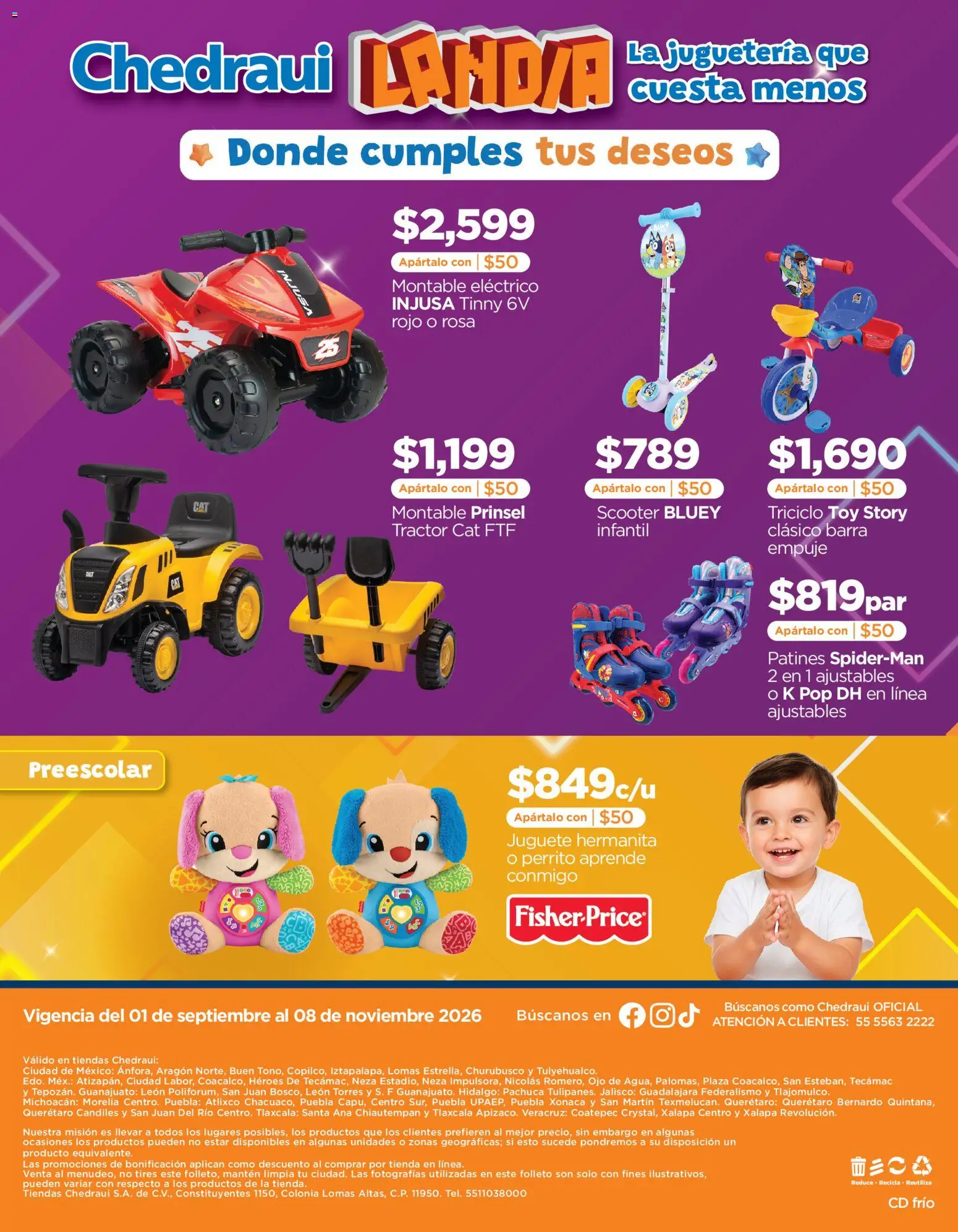 Nuevas ofertas de Chedraui válidas en toda la República Mexicana desde el 01/09/2026. ¡Encuentra las mejores ofertas en Chedraui Llegan los porti ofertones del otoño! | Página: 16 | Productos: Tractor, Scooter, Barra