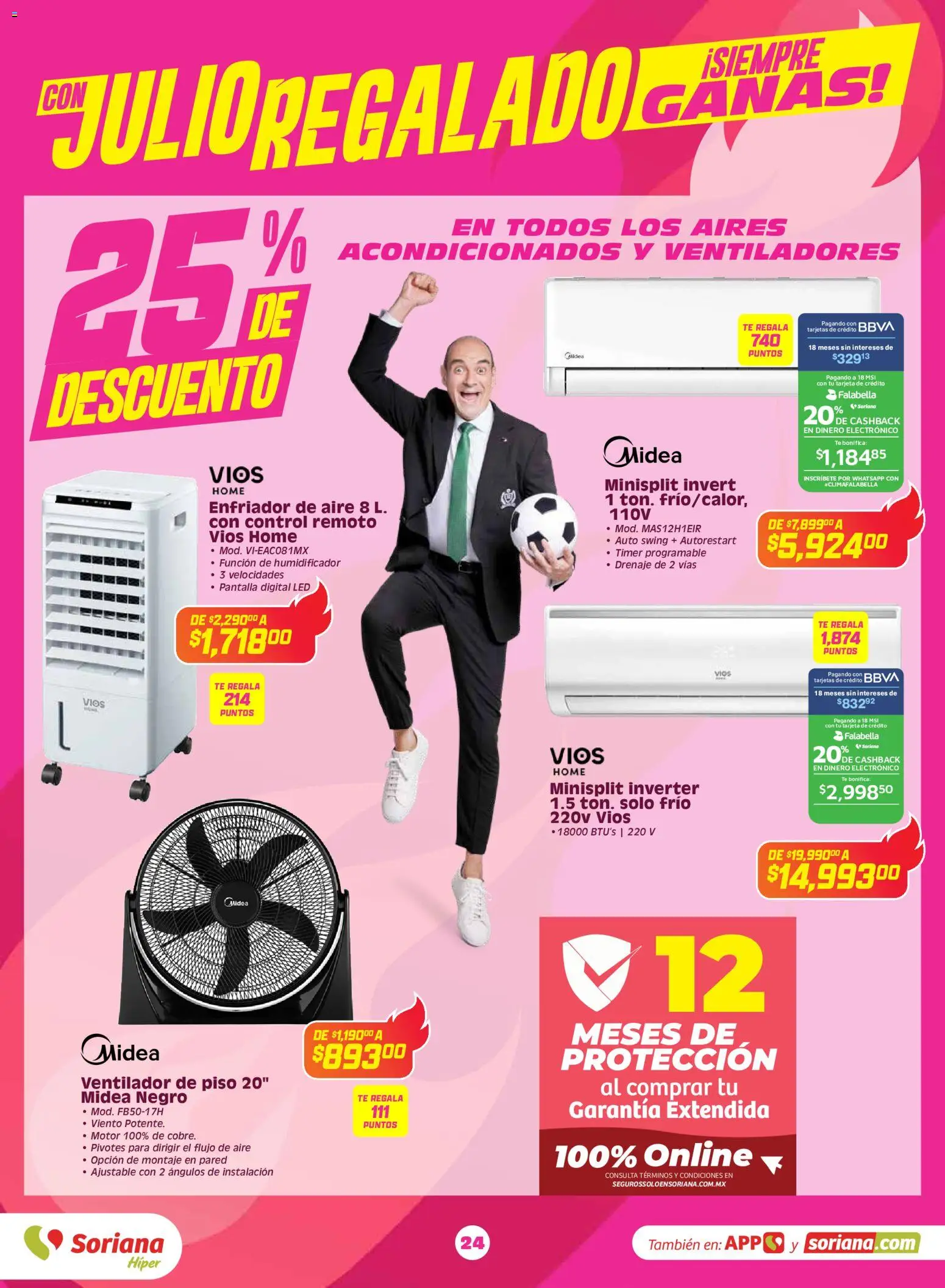 Nuevas ofertas de Soriana válidas en toda la República Mexicana desde el 03.06.2026. ¡Encuentra las mejores ofertas en Soriana Con Julio Regalado siempre ganas Híper Nacional! | Página: 23 | Productos: Ventilador, Control remoto, Humidificador, Té