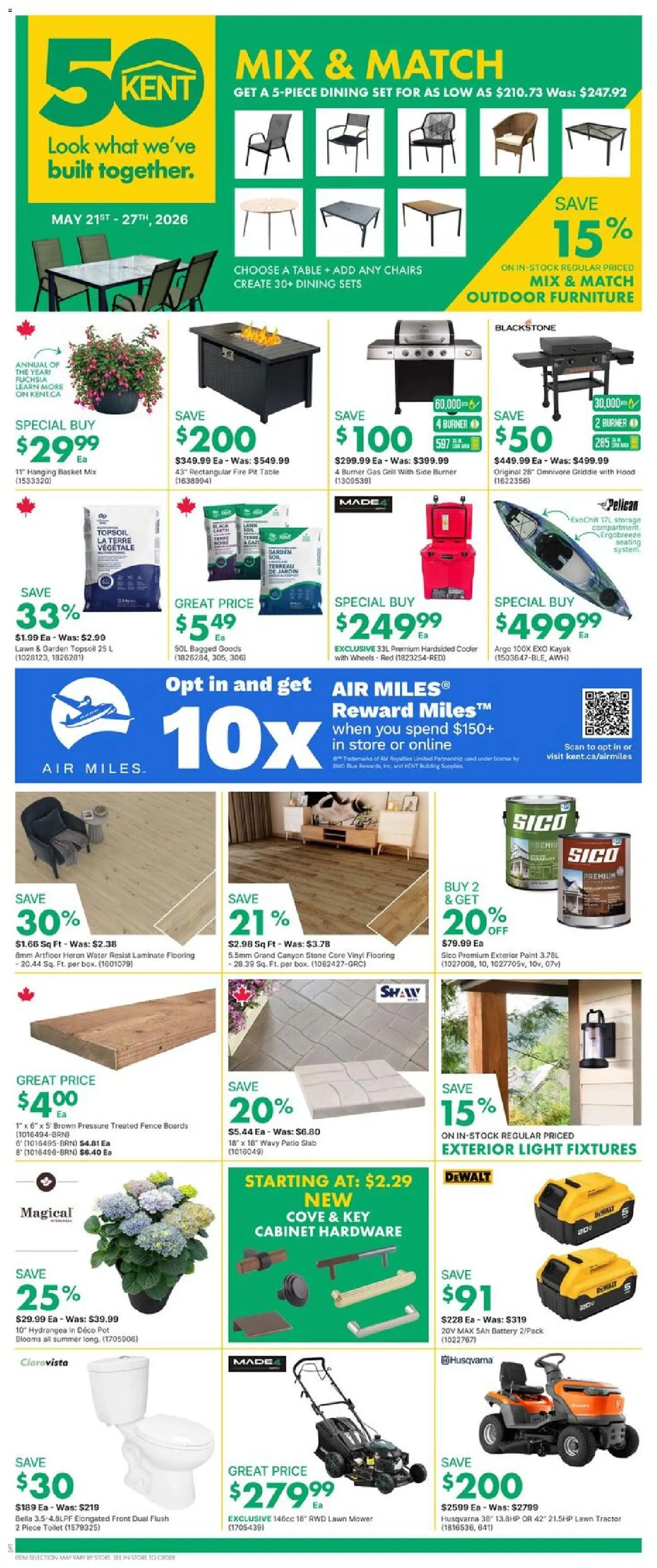 Kent flyer valid from 21.05.2026 | Page: 1 | Products: Grill, Mower, Table, Basket
