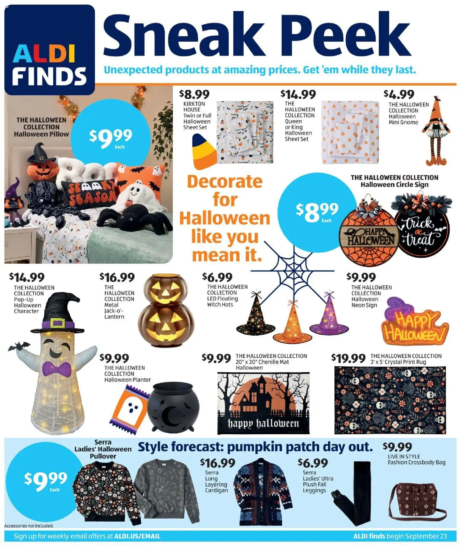 Aldi In Store Ad - valid from 09/23/2026 | Page: 1 | Products: Duck, Leggings, Bag, Sheet