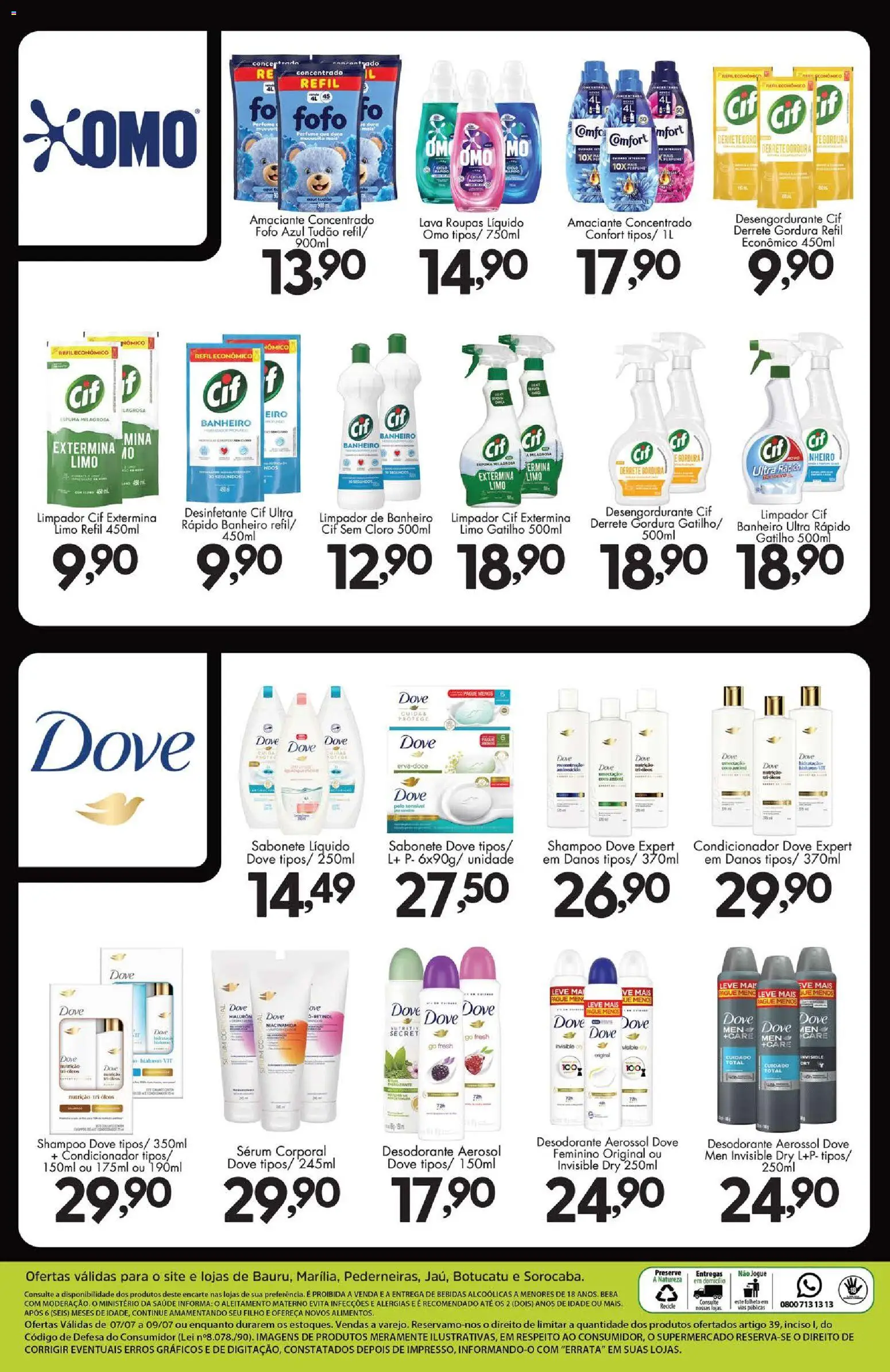 Confiança Folheto - válido de 07/07/2026 | Página: 9 | Produtos: Shampoo, Condicionador, Desengordurante, Sabonete líquido