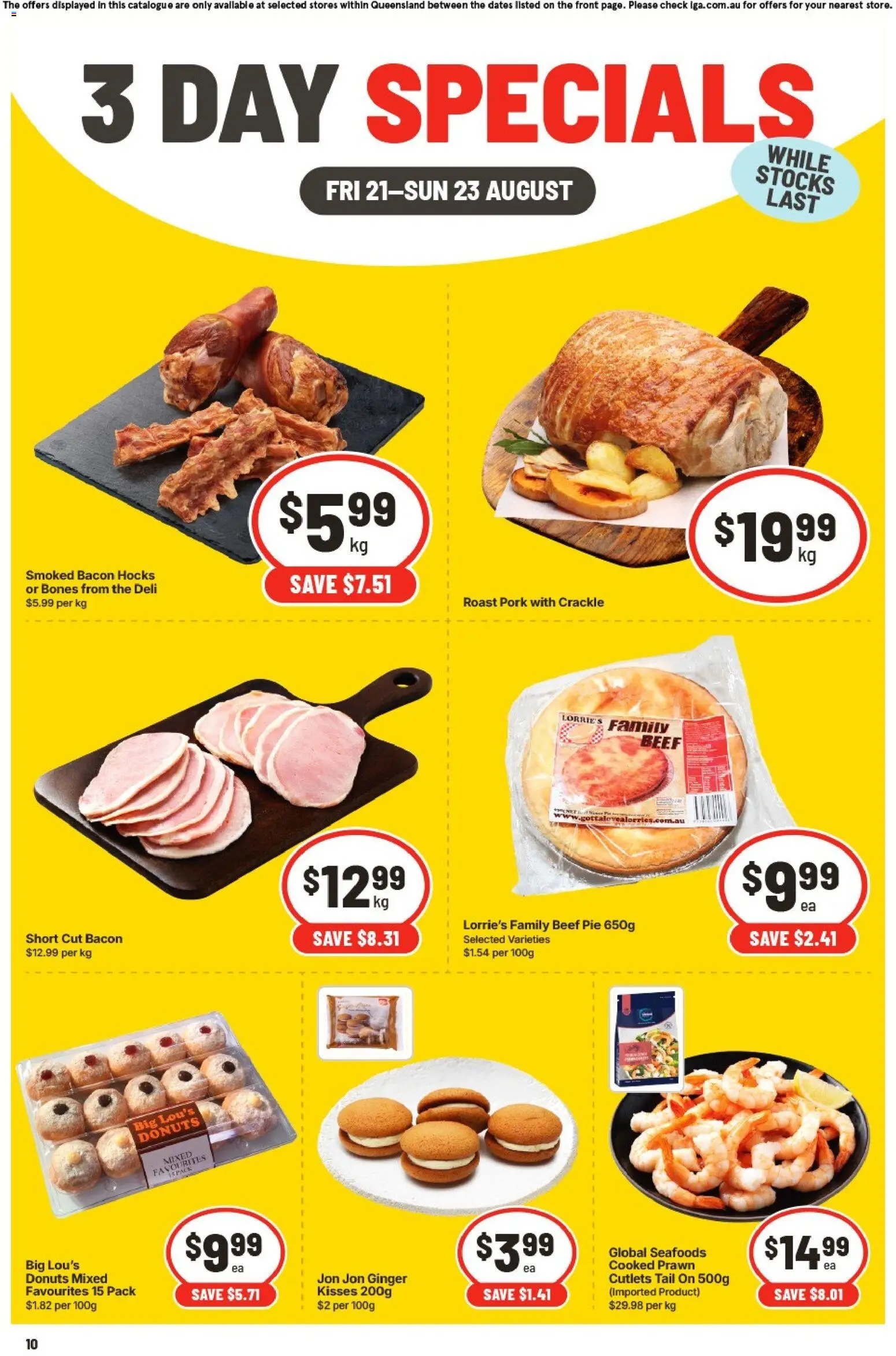 IGA catalogue - valid from 21/08/2026 | Page: 2 | Products: Bacon, Ginger, Pork, Beef