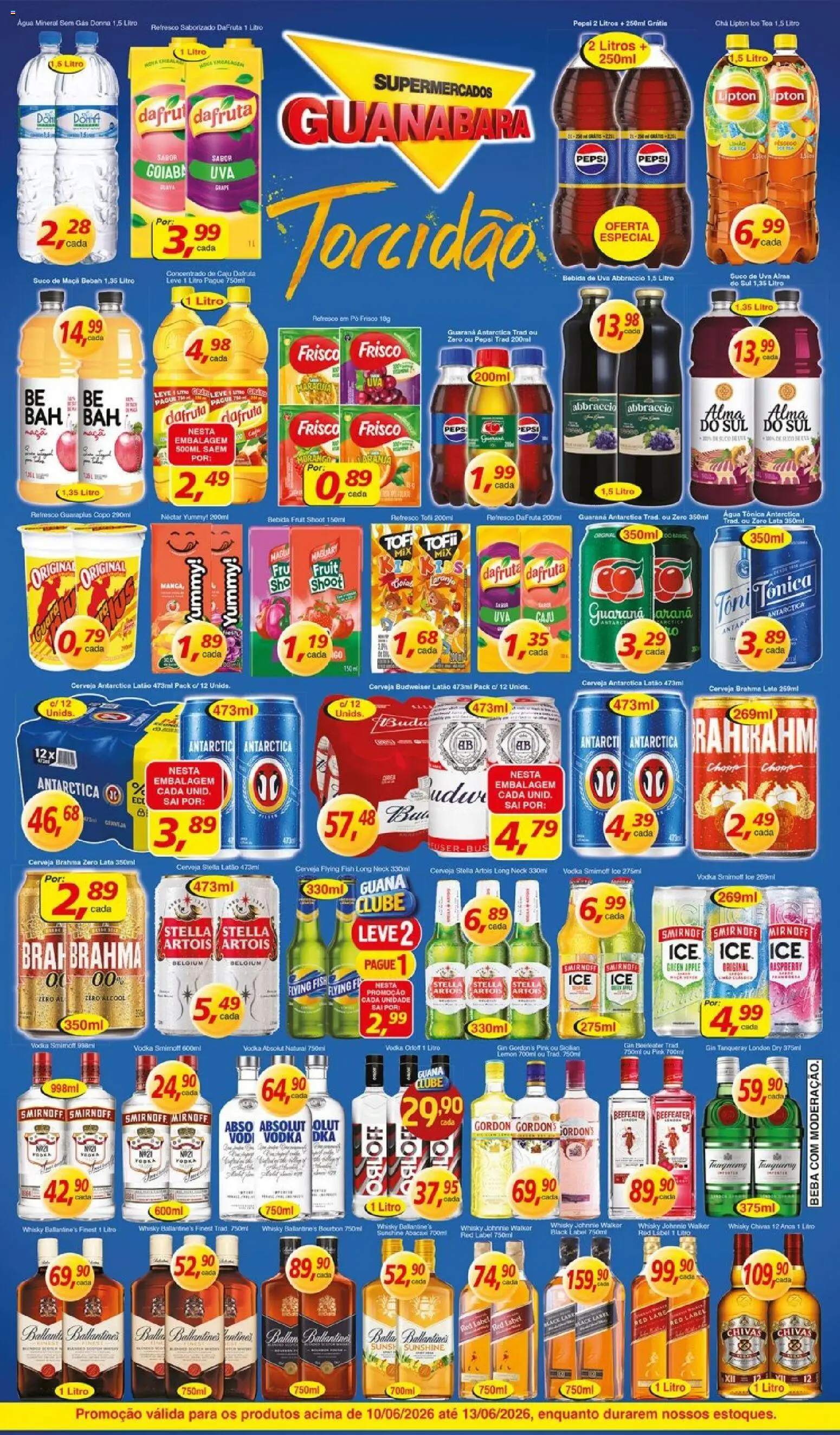 Supermercados Guanabara Folheto - válido de 10.06.2026 | Página: 4 | Produtos: Caju, Guaraná, Ice tea, Bebida