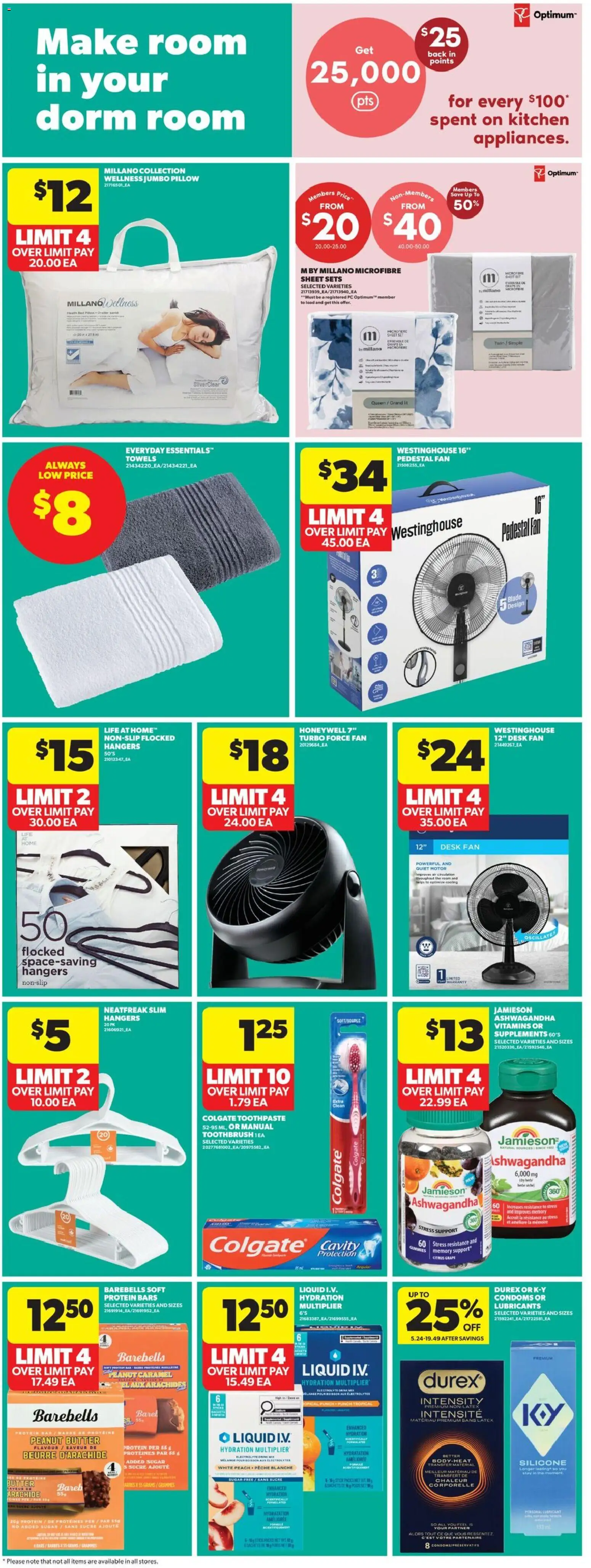 Real Canadian Superstore flyer valid from Sep 3, 2026 | Page: 29 | Products: Fan, Ashwagandha, Towels, Toothpaste