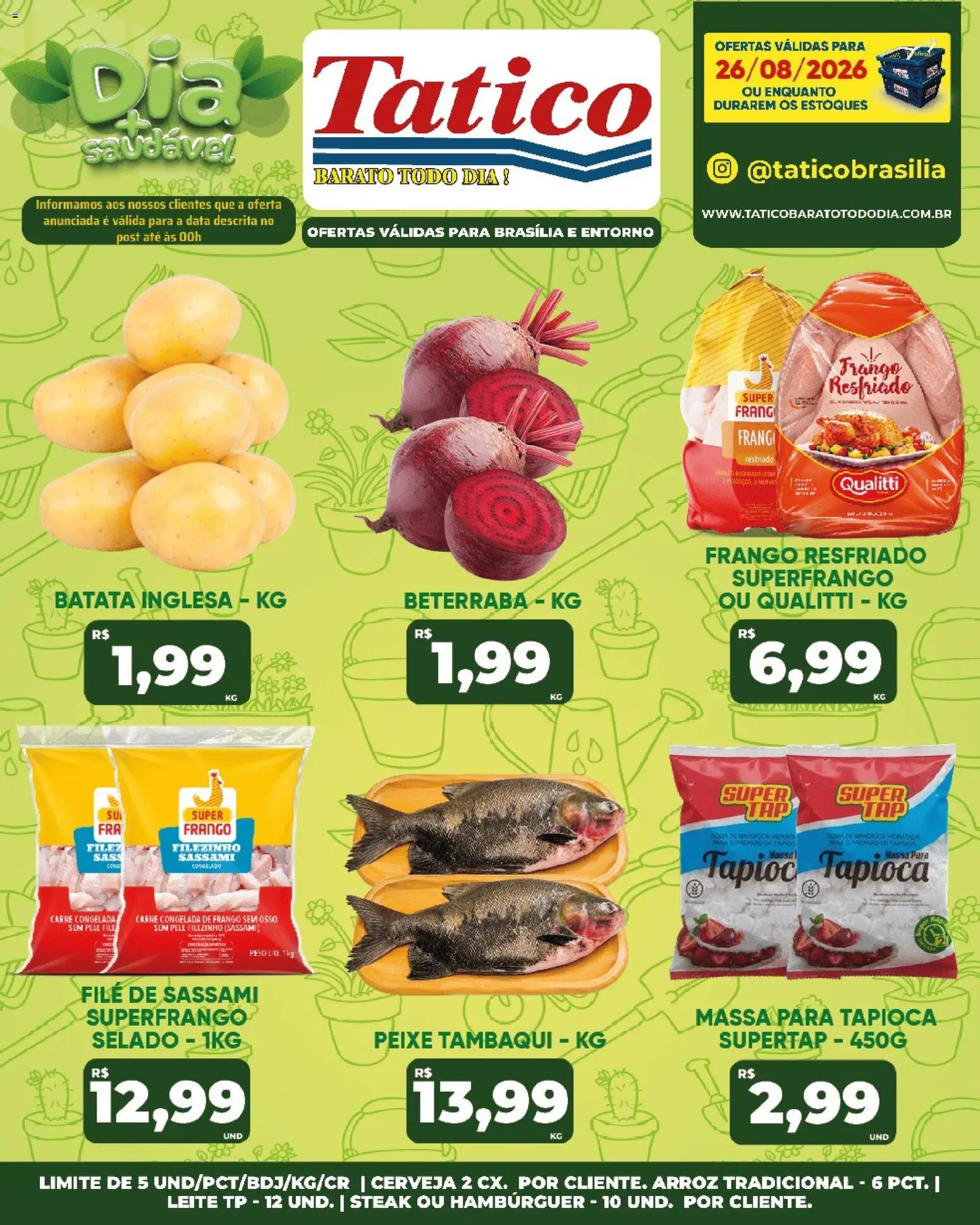 Tatico Folheto - válido de 26/08/2026 | Página: 19 | Produtos: Arroz, Peixe, Massa, Batata