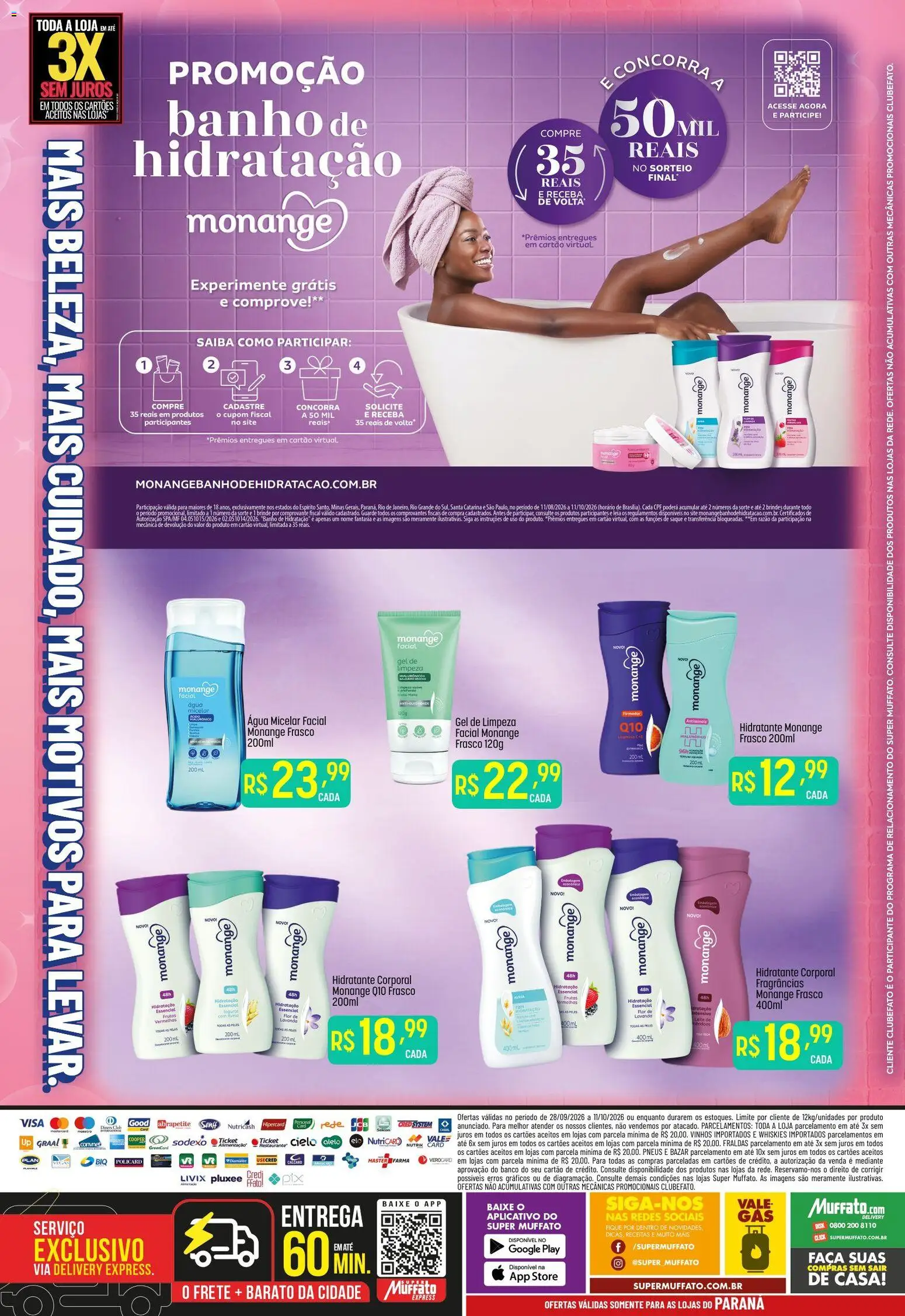 Super Muffato Folheto - válido de 28/09/2026 | Página: 2 | Produtos: Frutas, Água micelar, Fantasia, Iogurte