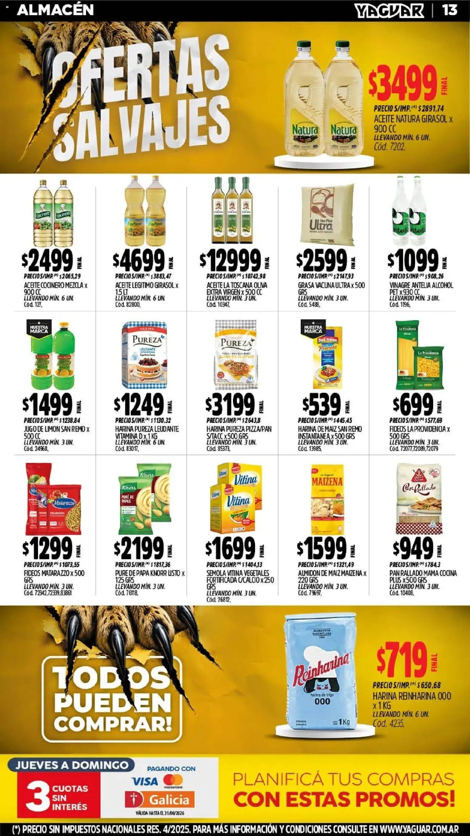 Yaguar - Oferta Semanal Santa Fé │ válido desde el 10/08/2026 | Página: 15 | Productos: Jugo de limón, Aceite, Vinagre, Jugo