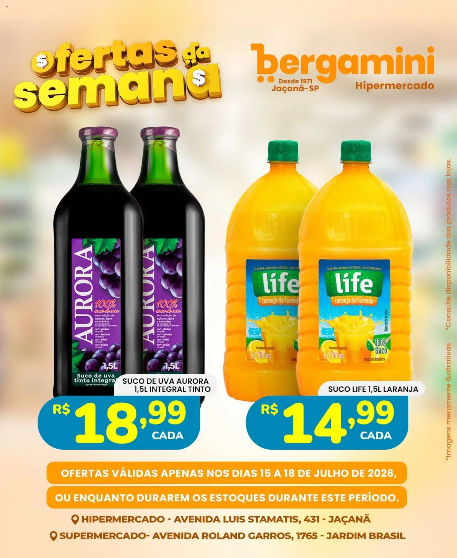 Supermercado Bergamini Folheto - válido de 15/07/2026 | Página: 15 | Produtos: Suco