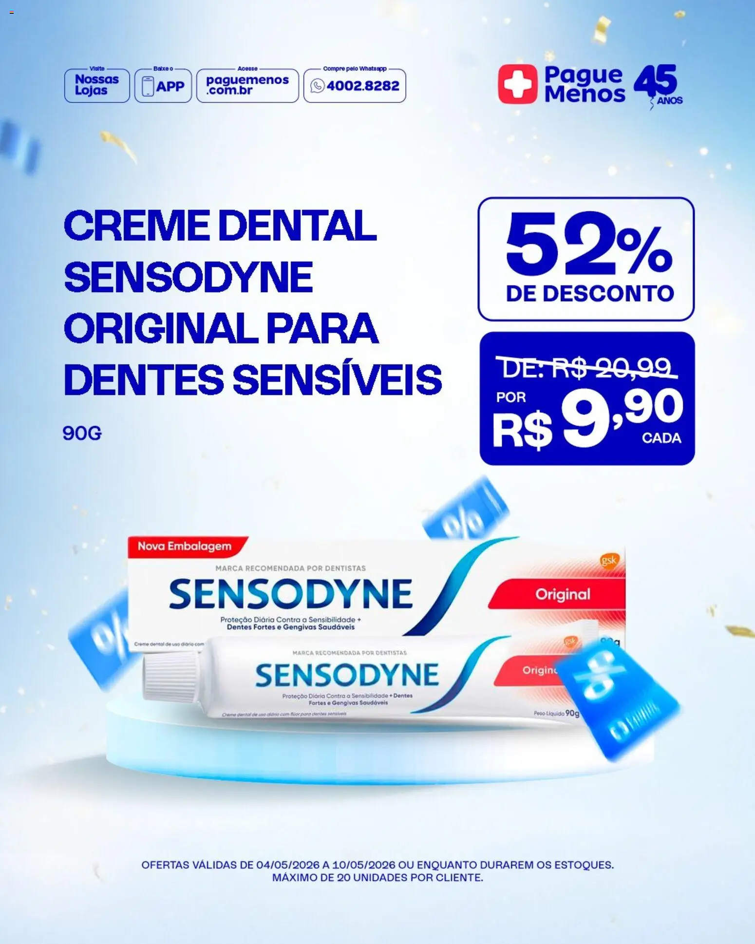 Pague Menos Folheto - válido de 04.05.2026 | Página: 6 | Produtos: Creme, Creme dental