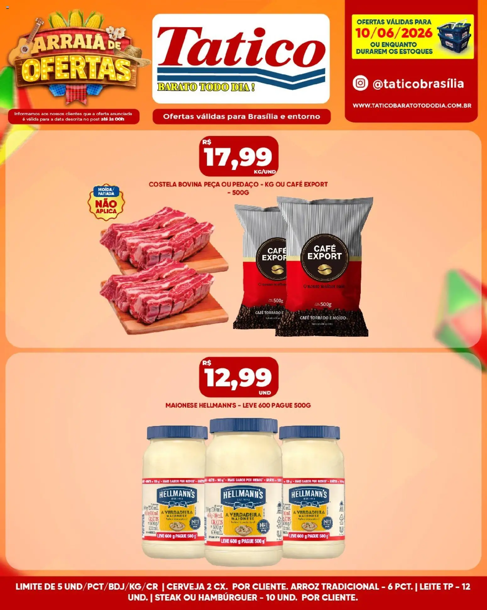 Tatico Folheto - válido de 10.06.2026 | Página: 9 | Produtos: Café, Cerveja, Arroz, Hambúrguer