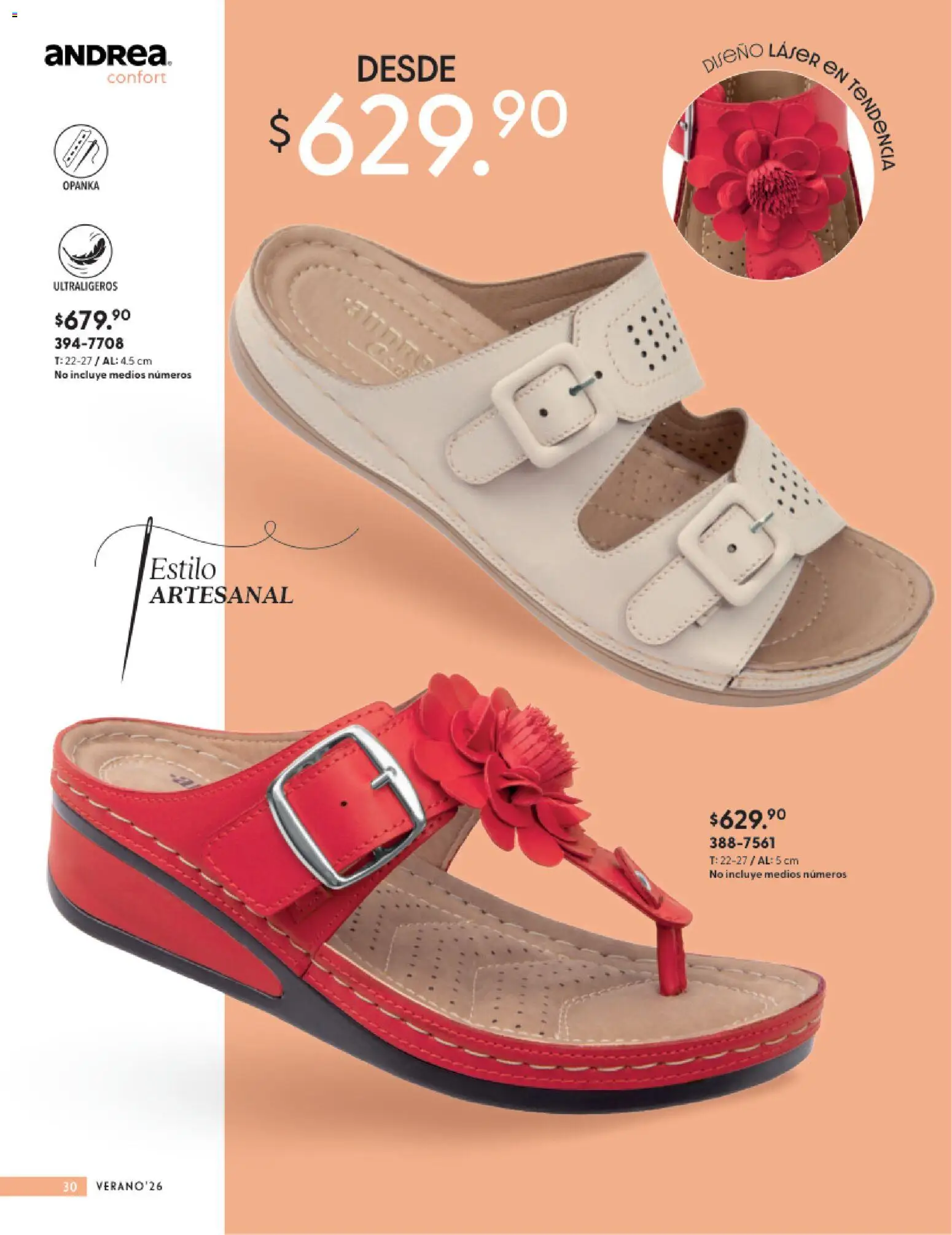 Nuevas ofertas de Andrea válidas en toda la República Mexicana desde el 24.05.2026. ¡Encuentra las mejores ofertas en Andrea catálogo Calzado Confort! | Página: 30
