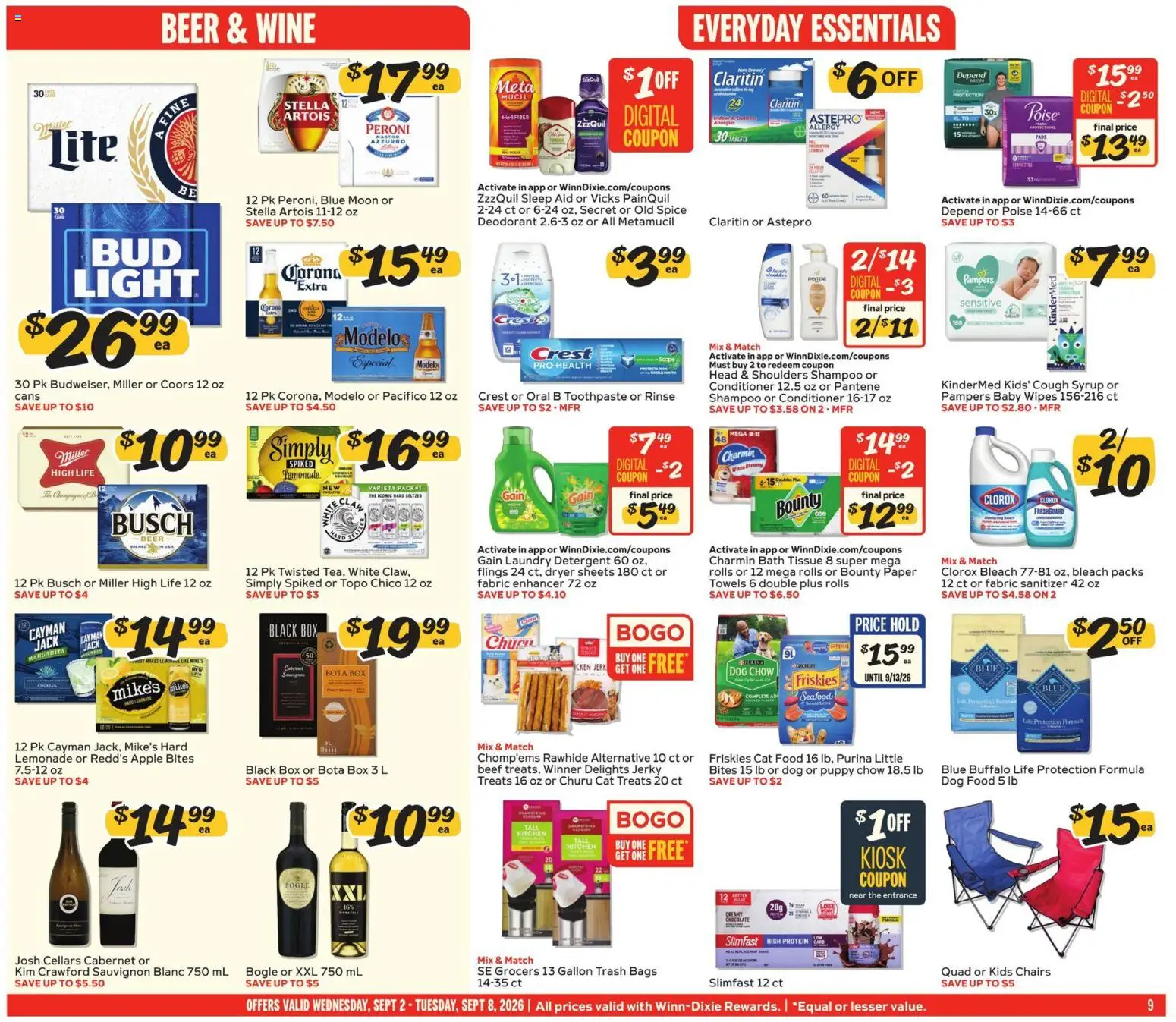 Winn Dixie Weekly Ad - valid from 09/02/2026 | Page: 9 | Products: Bath, Jerky, Beer, Protein