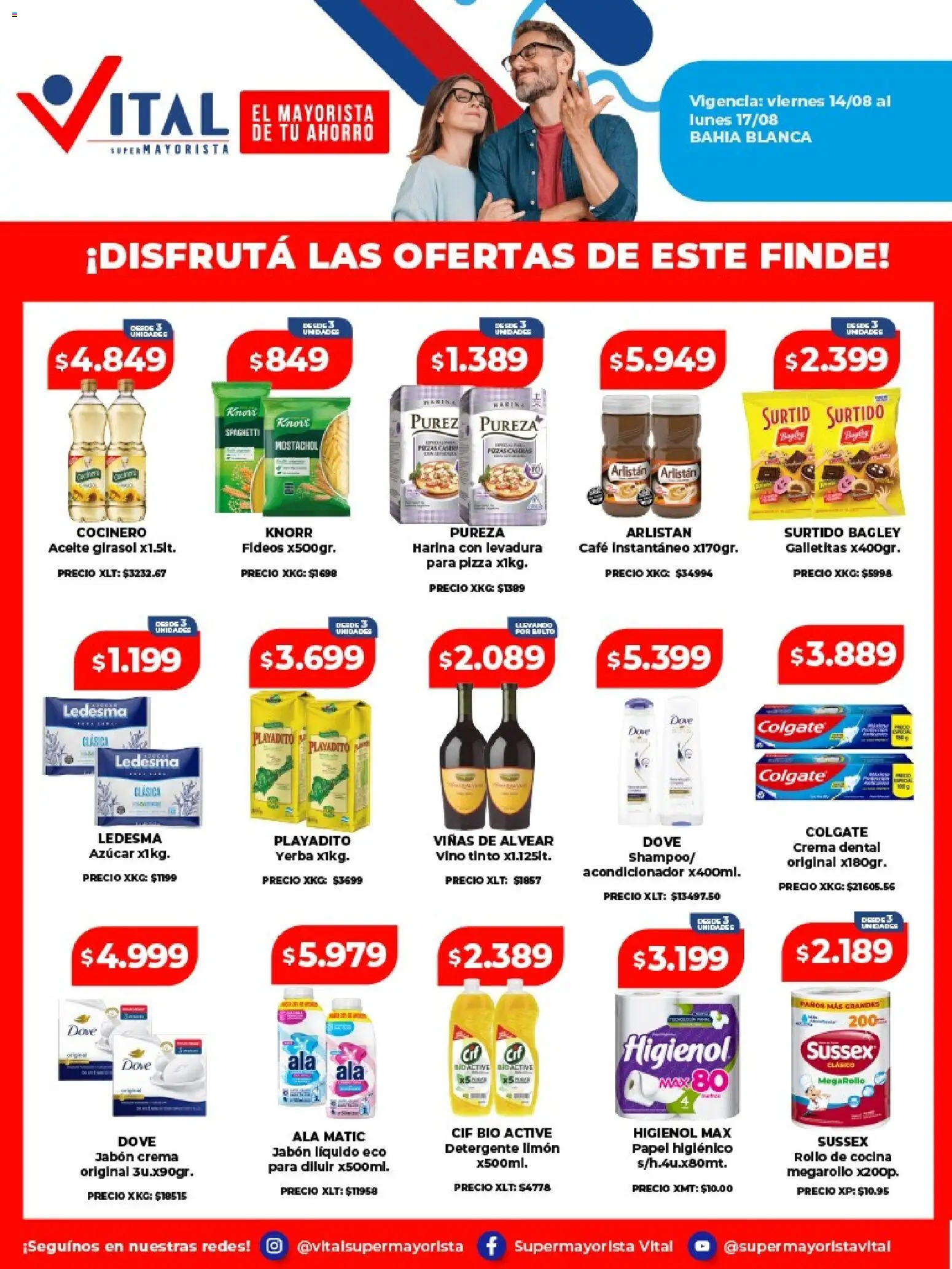 Vital - Ofertas fin BAHIA BLANCA │ válido desde el 14/08/2026 | Página: 1 | Productos: Vino tinto, Azucar, Acondicionador, Detergente