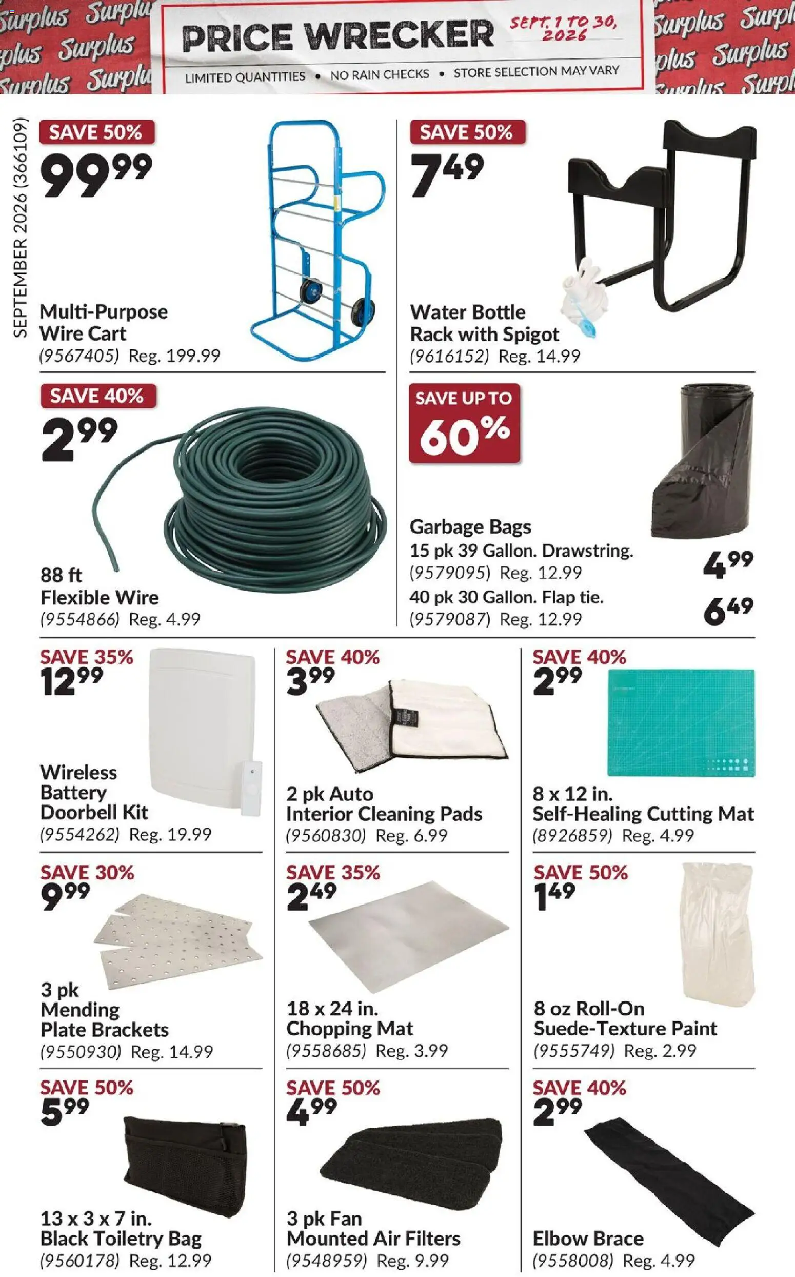Princess Auto flyer valid from Sep 1, 2026 | Page: 23 | Products: Garbage bags, Bag, Fan, Battery