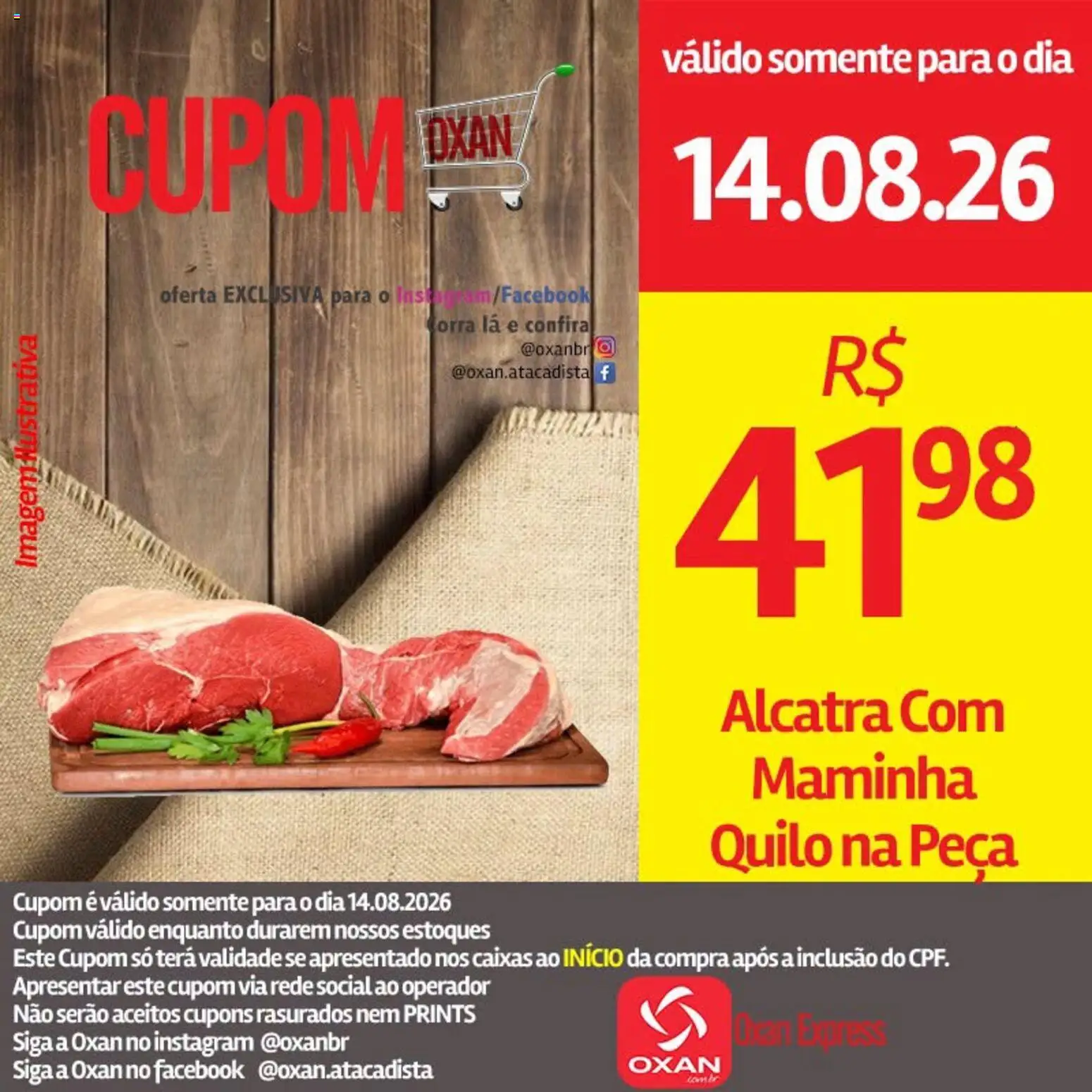 Oxan Atacadista Folheto - válido de 14/08/2026 | Página: 4 | Produtos: Alcatra, Maminha