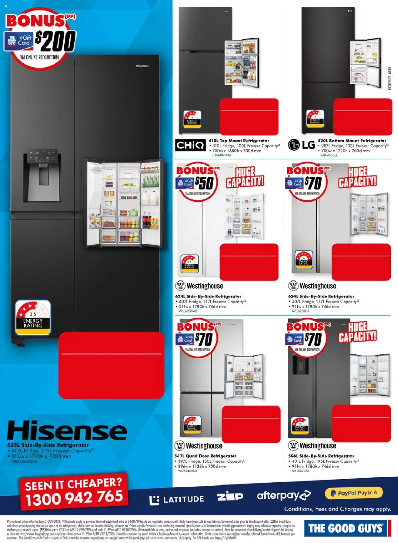 The Good Guys catalogue - valid from 24/09/2026 | Page: 3 | Products: Door, Phone, Freezer, Refrigerator