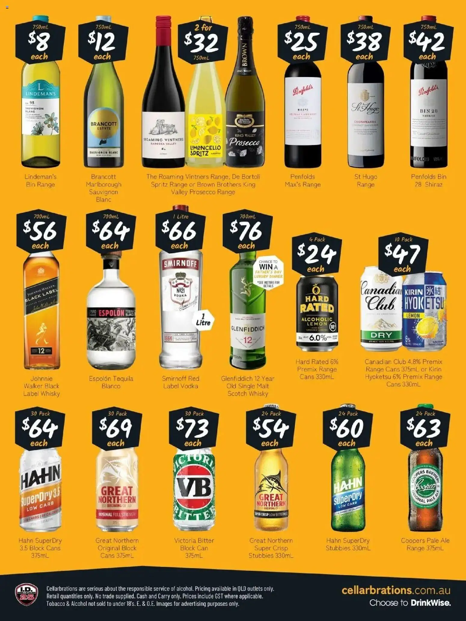Cellarbrations catalogue Ashmore - 24/08/2026 > weekly / monthly specials | Page: 2 | Products: Prosecco, Vodka, Lemon, Glenfiddich 12
