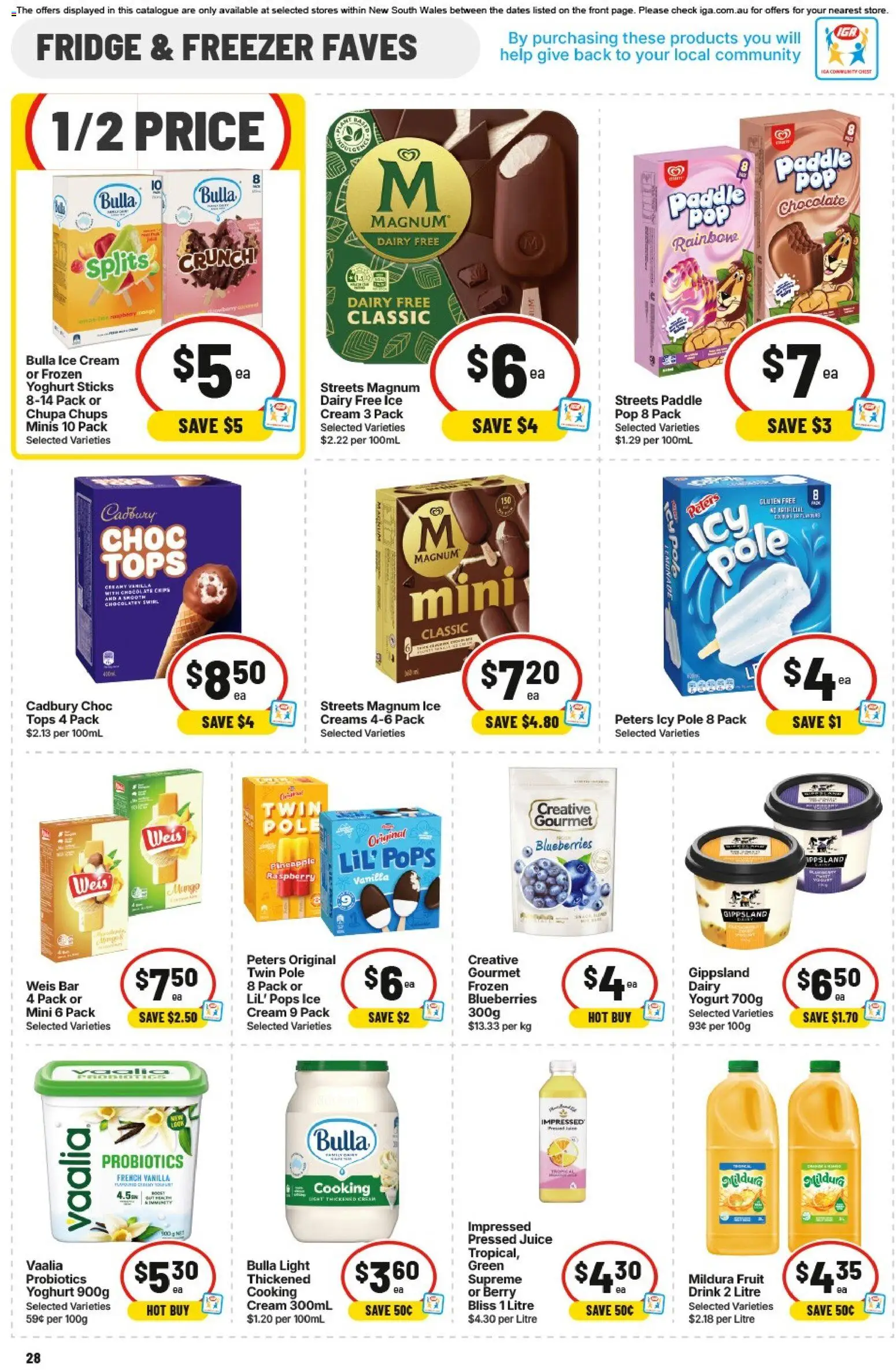 IGA catalogue - valid from 19/08/2026 | Page: 26 | Products: Blueberries, Lemonade, Freezer, Vanilla