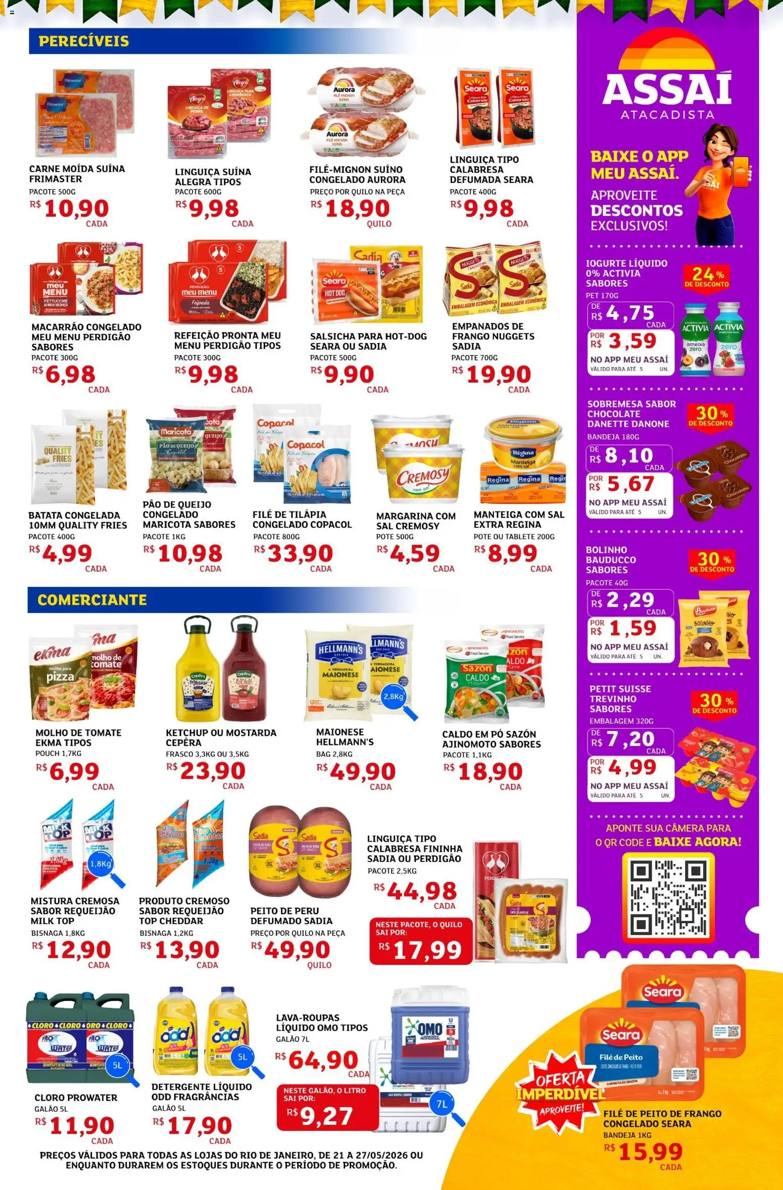 Assaí Atacadista Folheto - válido de 21.05.2026 | Página: 3 | Produtos: Queijo, Iogurte, Peito de peru, Pão de queijo