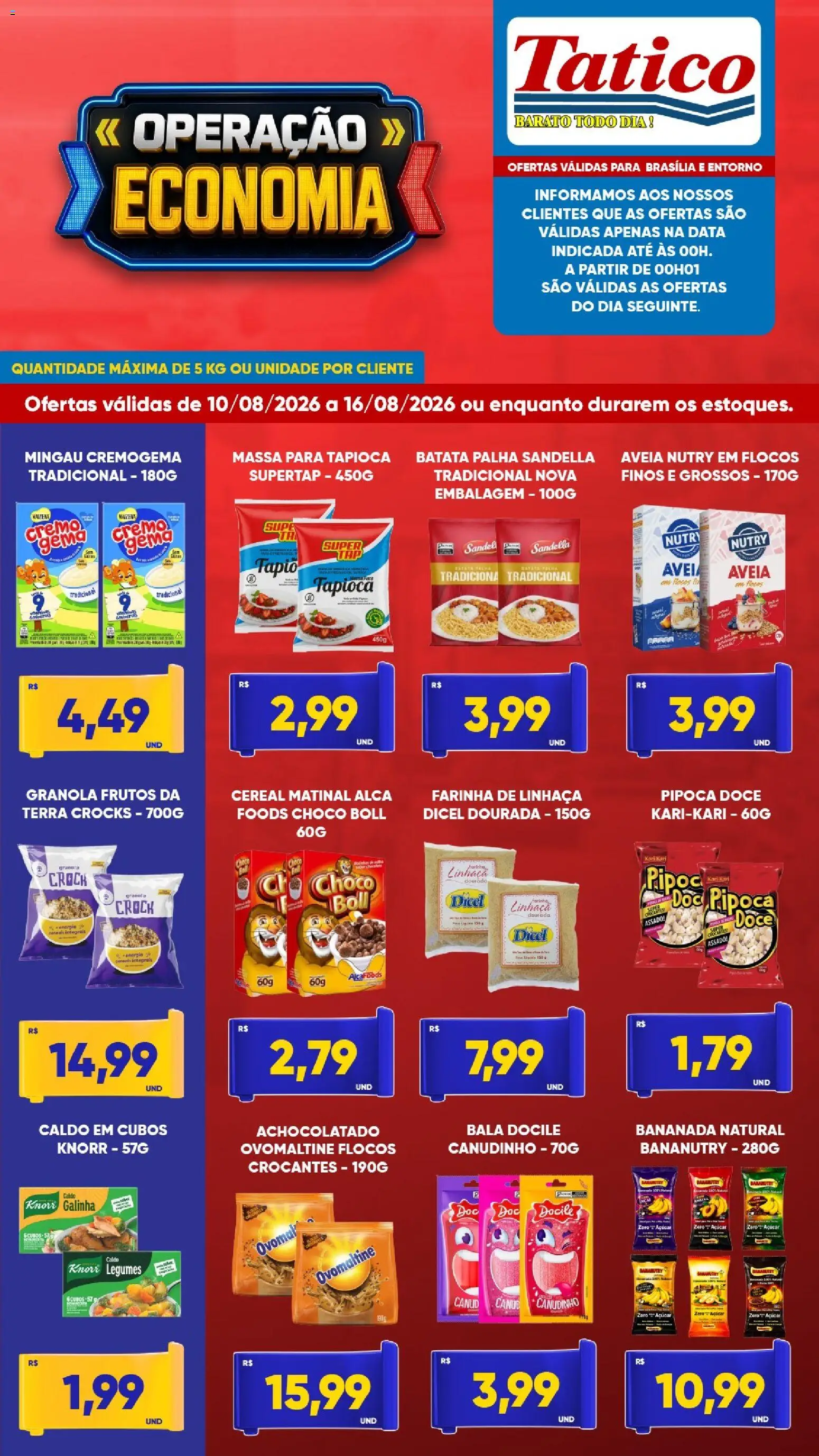 Tatico Folheto - válido de 10/08/2026 | Página: 5 | Produtos: Linhaça, Batata palha, Doce, Batata