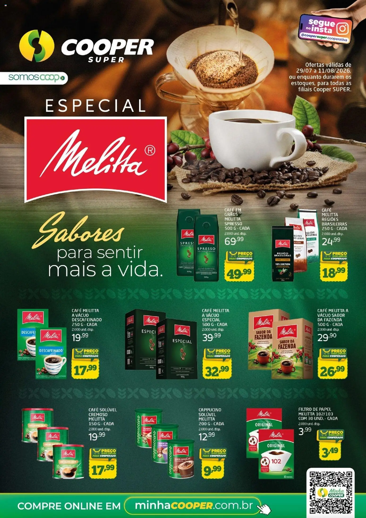 Cooper Folheto - válido de 29/07/2026 | Página: 1 | Produtos: Cappuccino, Café, Chocolate, Café solúvel