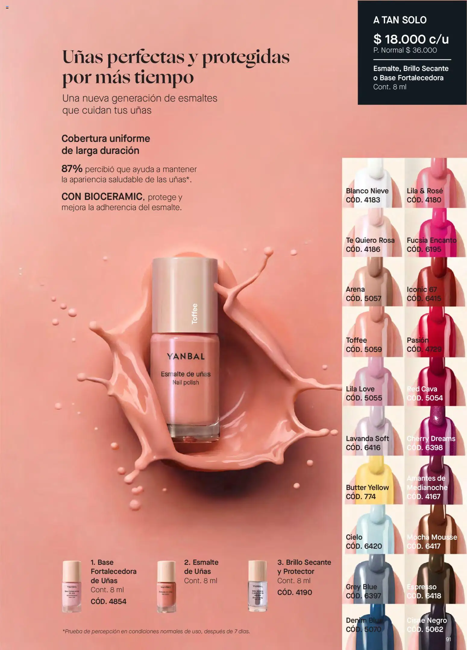 Yanbal revista - valida desde el 10/10/2026 | Página: 91 | Productos: Té, Brillo, Esmalte de uñas, Mousse