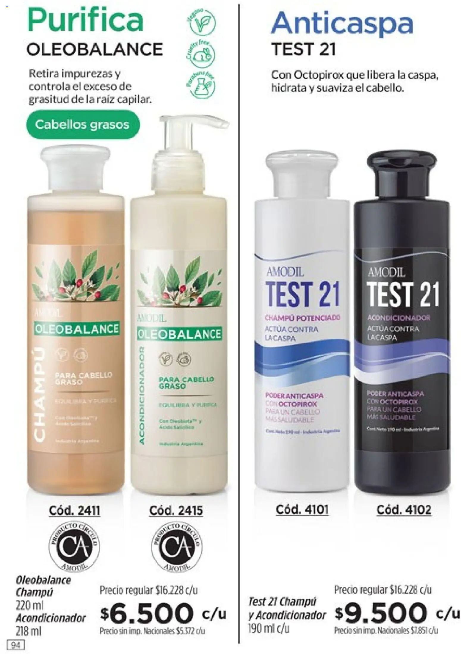 Catálogo Amodil Campaña 16 │ válido desde el 19/09/2026 | Página: 94 | Productos: Champú, Acondicionador