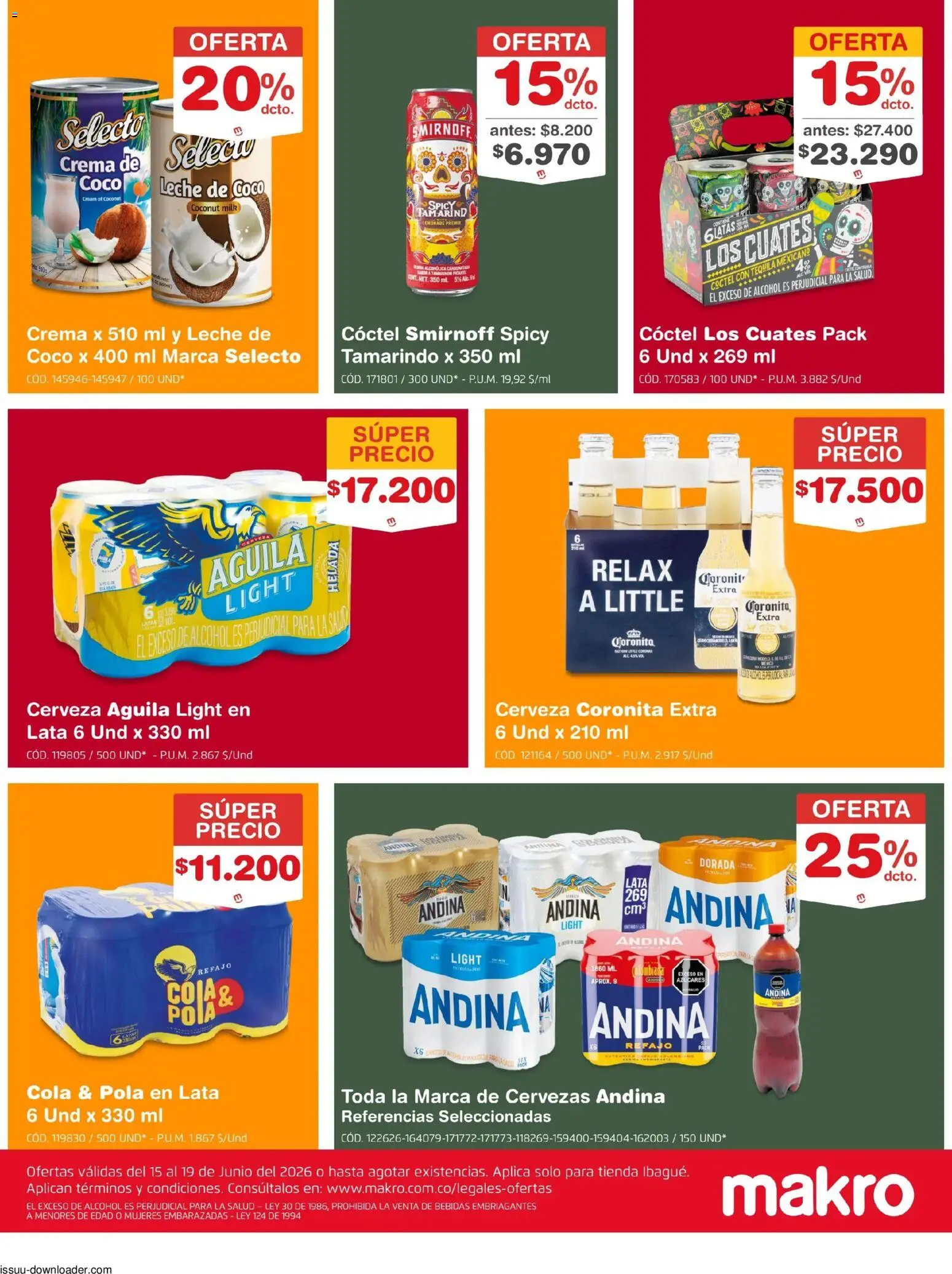 Makro revista - valida desde el 15.06.2026 | Página: 9 | Productos: Tequila, Coco, Leche, Tintura