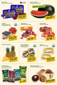 Preview of Sprouts weekly ads valid from 07/08/2026 | Page: 6 | Products: Cherries, Peaches, Mushrooms, Strawberries