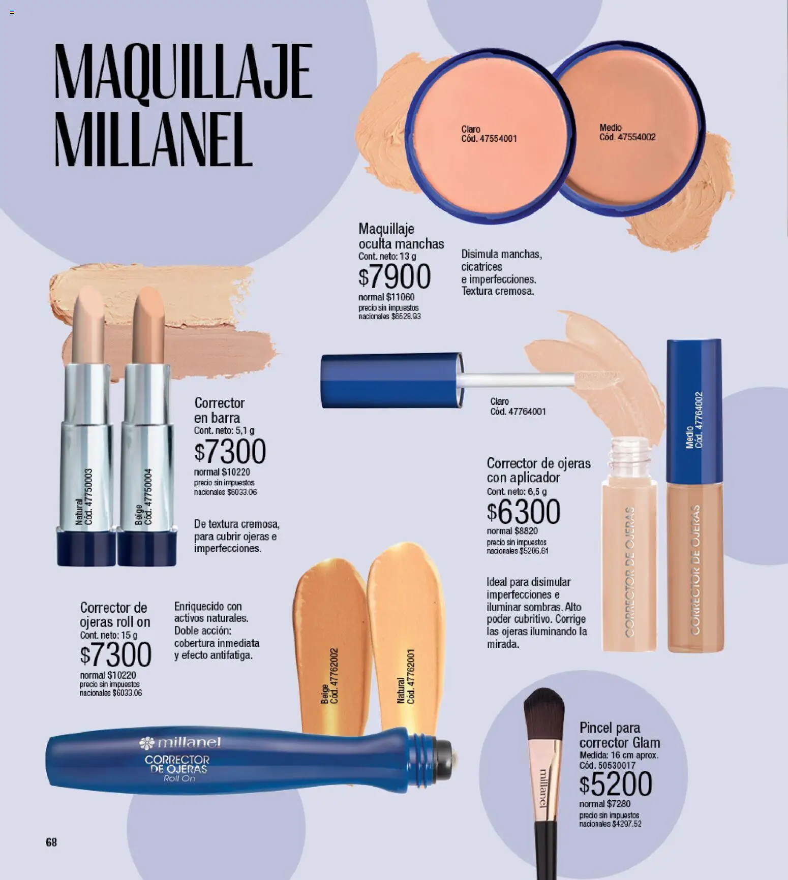 Millanel - Catálogo │ válido desde el 17/08/2026 | Página: 68 | Productos: Maquillaje, Pincel, Corrector de ojeras