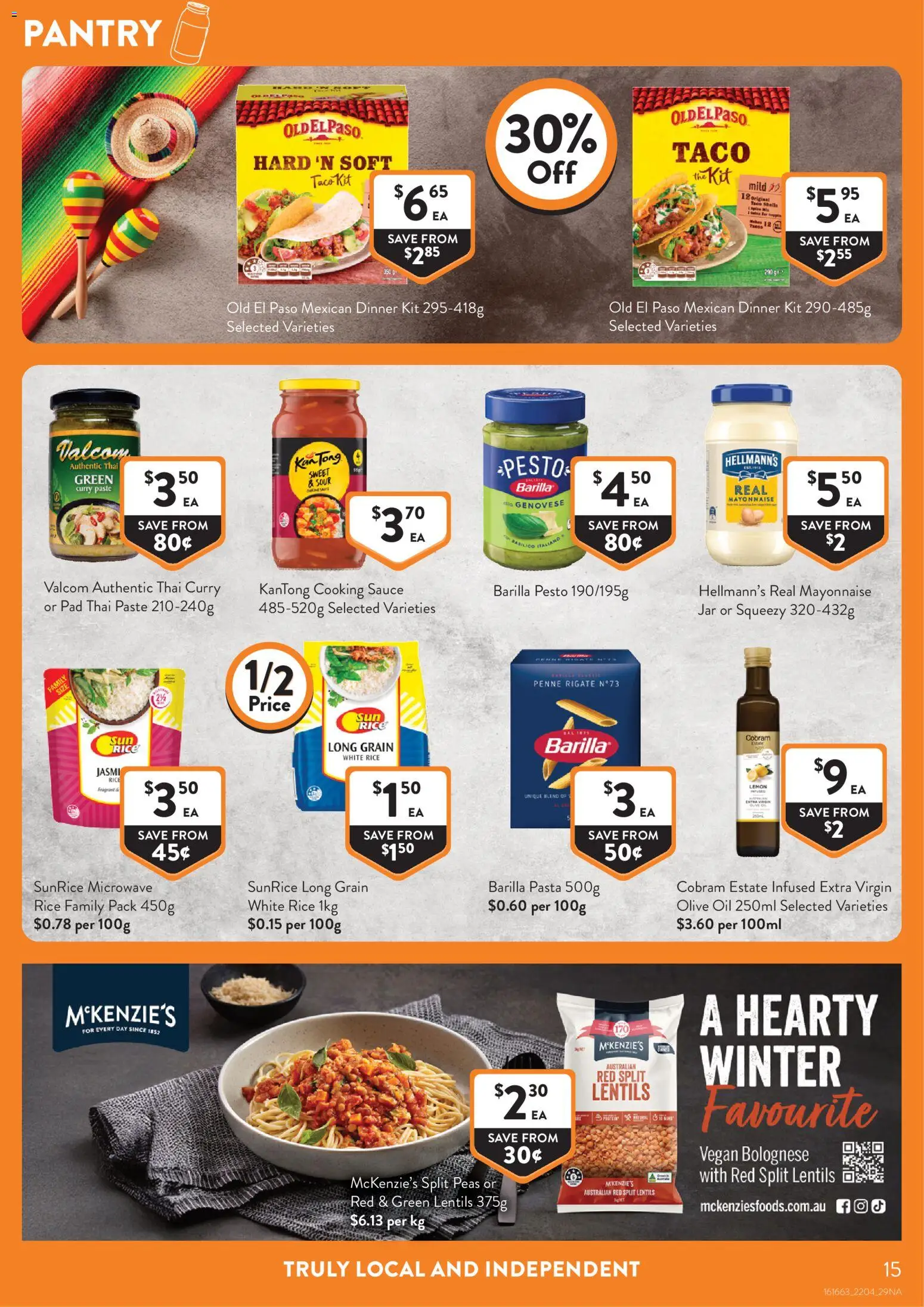 Foodworks catalogue - valid from 22.04.2026 | Page: 15 | Products: Curry, Rice, Pasta, Mayonnaise