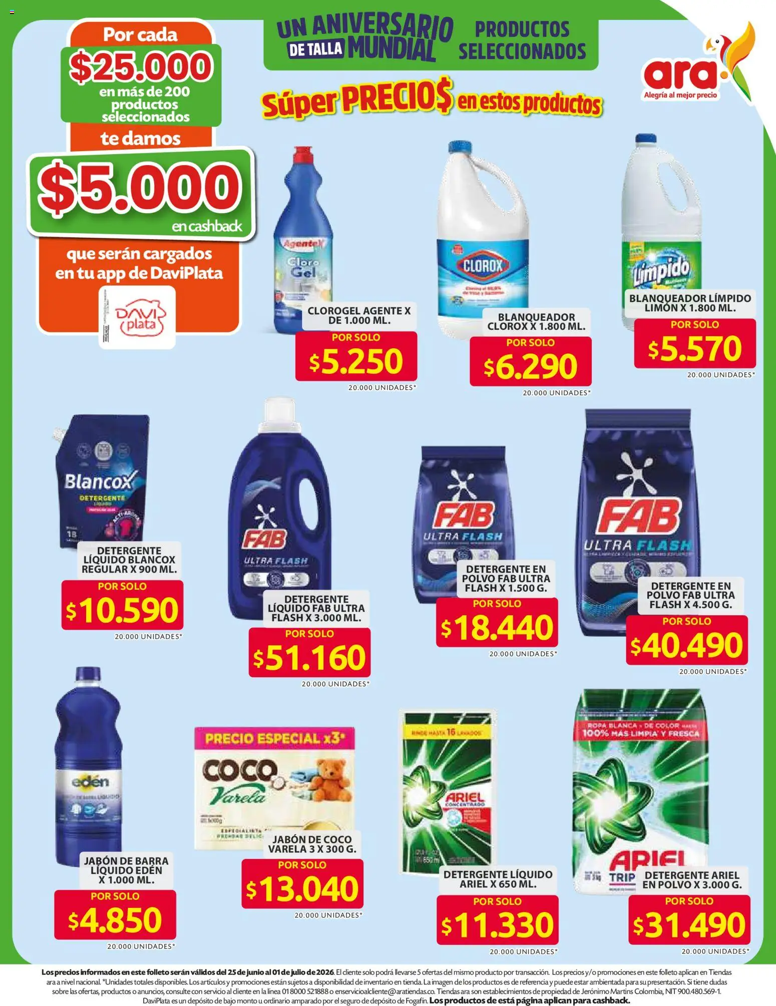 Ara revista - valida desde el 11/06/2026 | Página: 17 | Productos: Blanqueador, Sobre, Polvo, Detergente