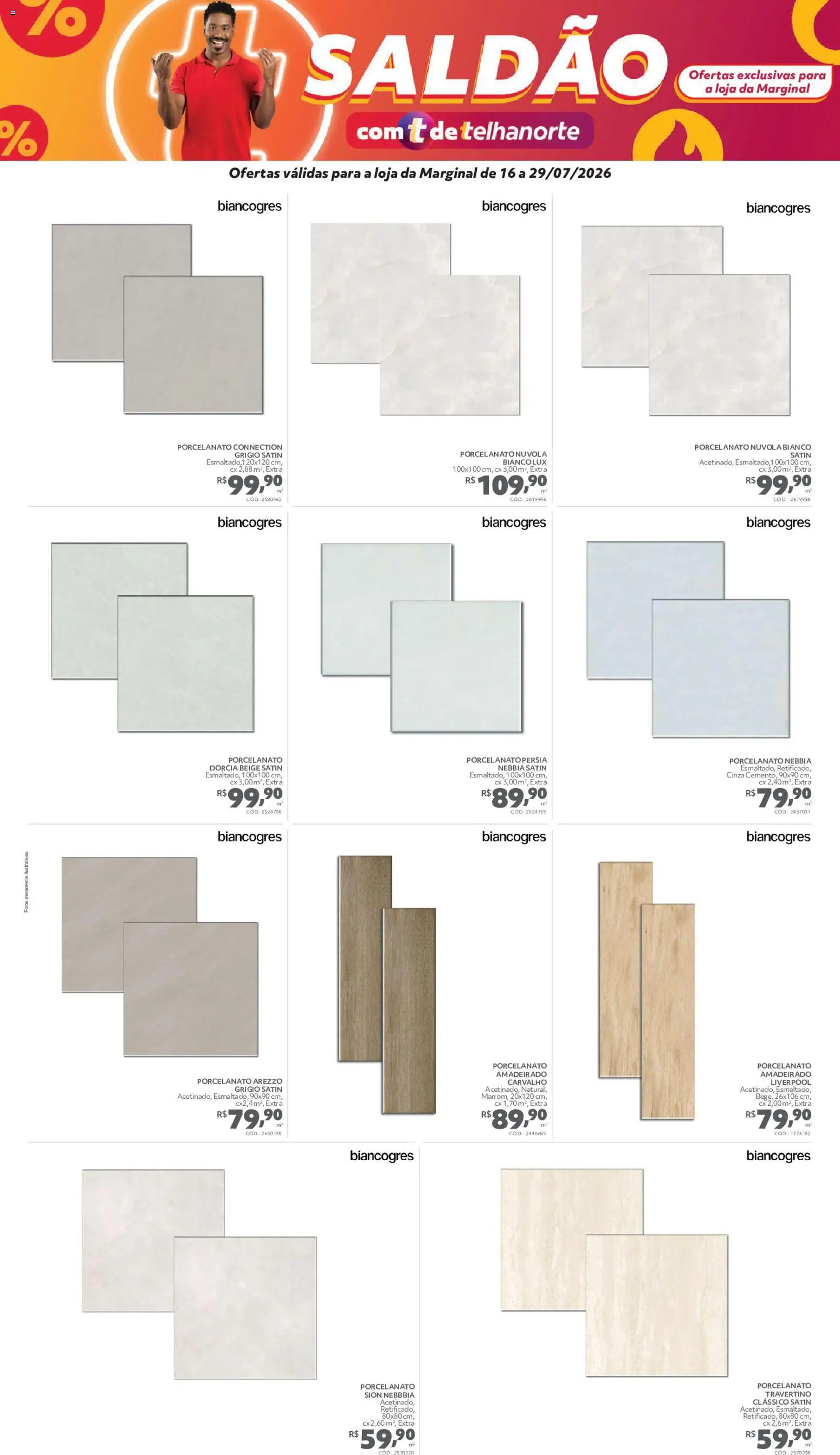 Telhanorte Folheto - válido de 16/07/2026 | Página: 2 | Produtos: Porcelanato