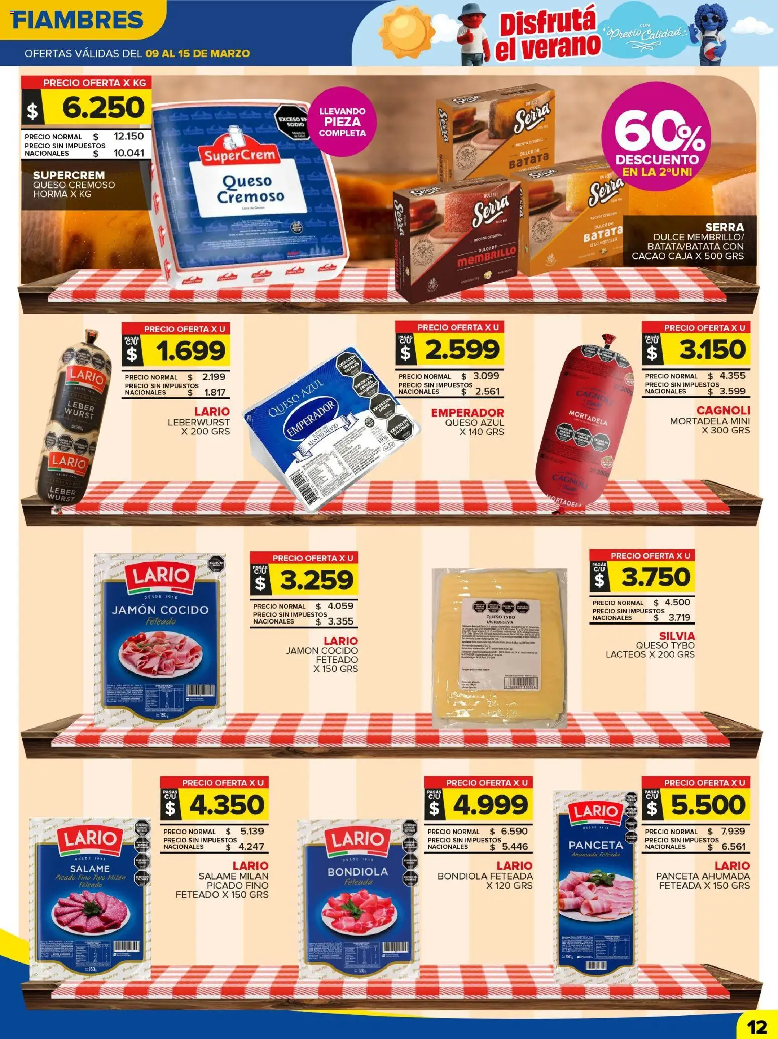 Carrefour Maxi catálogo │ válido desde el 09.03.2026 | Página: 12 | Productos: Mortadela, Queso, Jamón, Cacao