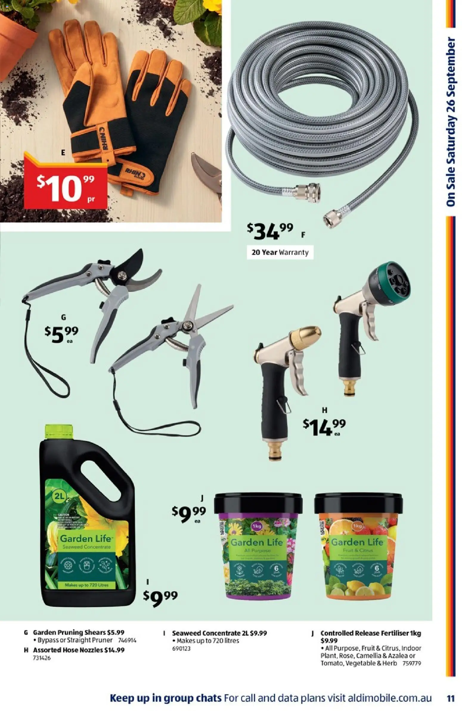 Aldi catalogue - valid from 23/09/2026 | Page: 11 | Products: Garden hose, Plant, Herb, Citrus