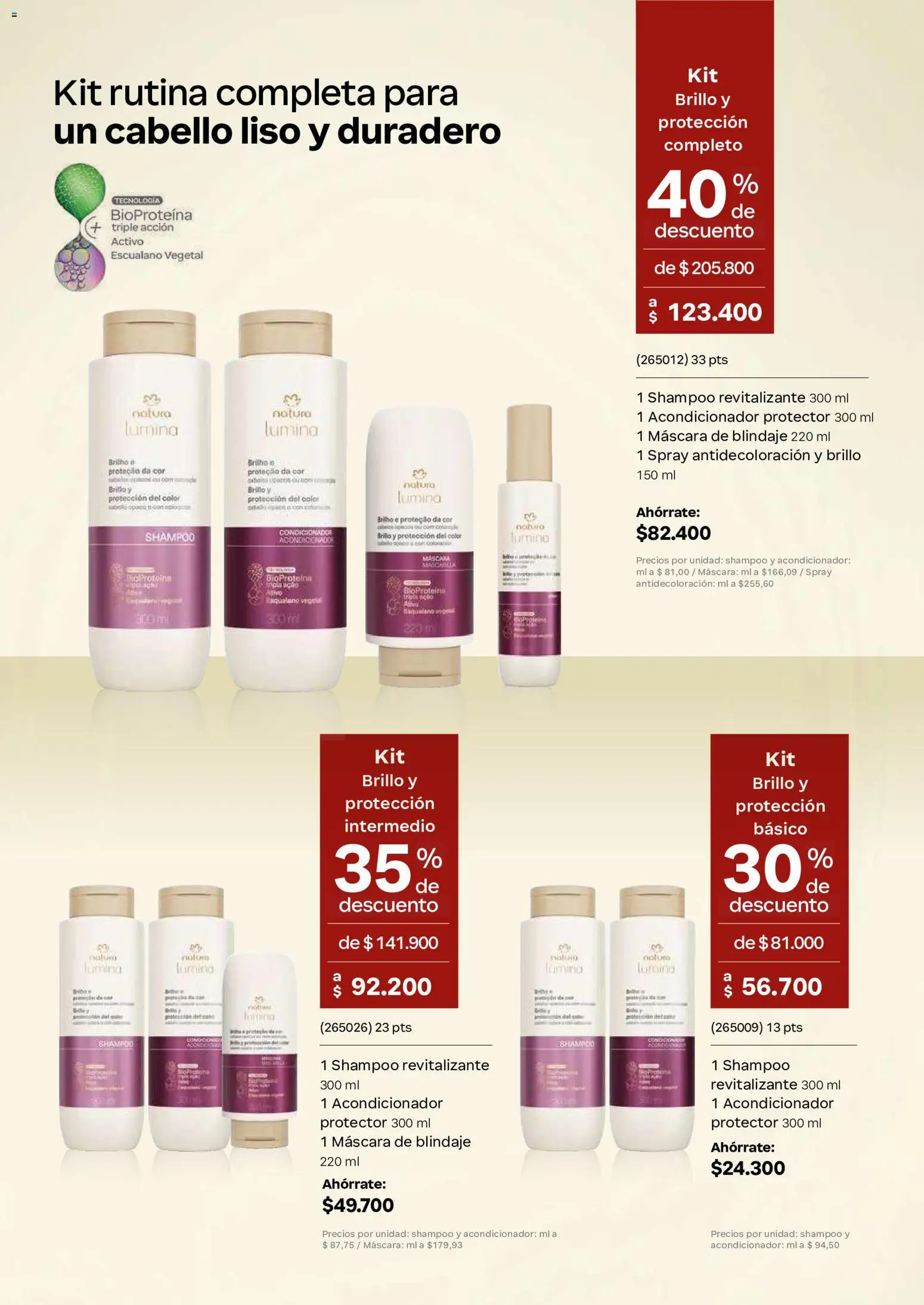 Natura revista - valida desde el 01/07/2026 | Página: 138 | Productos: Shampoo, Brillo, Máscara, Acondicionador
