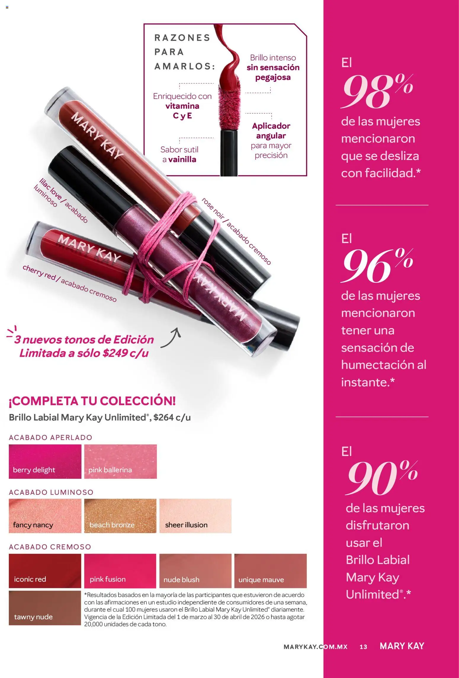Nuevas ofertas de Mary Kay válidas en toda la República Mexicana desde el 01.04.2026. ¡Encuentra las mejores ofertas en Catálogo Mary Kay Abril 2026! | Página: 13 | Productos: Brillo