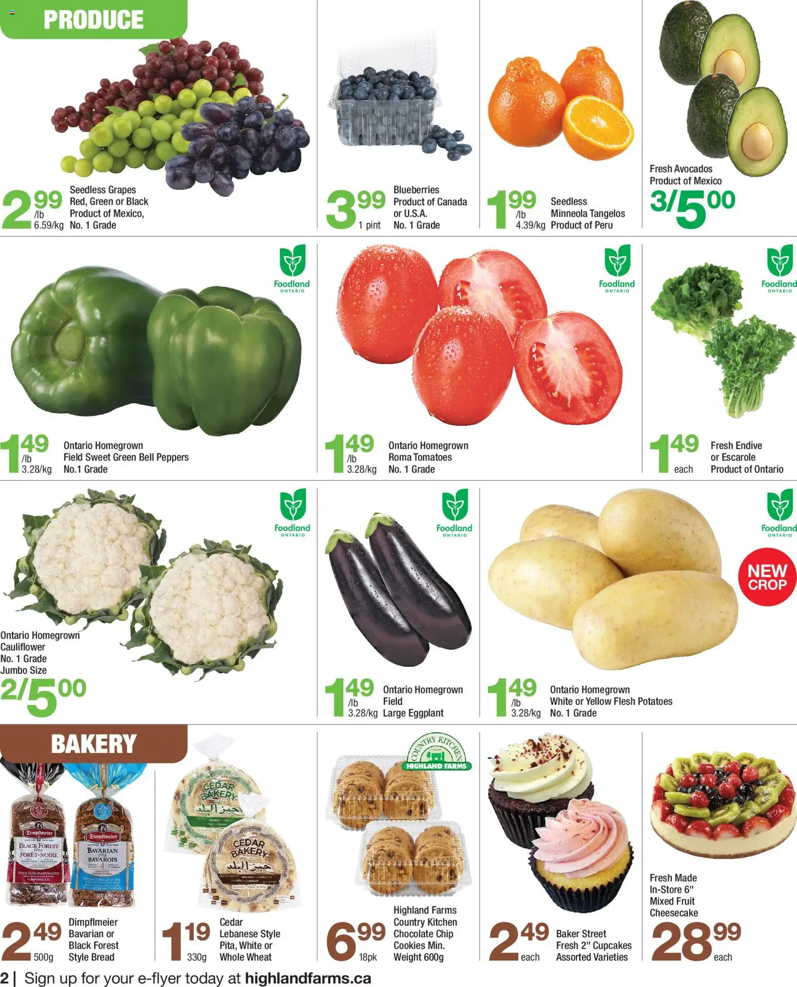Highland Farms flyer valid from Aug 6, 2026 | Page: 2 | Products: Cookies, Bakery, Chocolate, Tomatoes