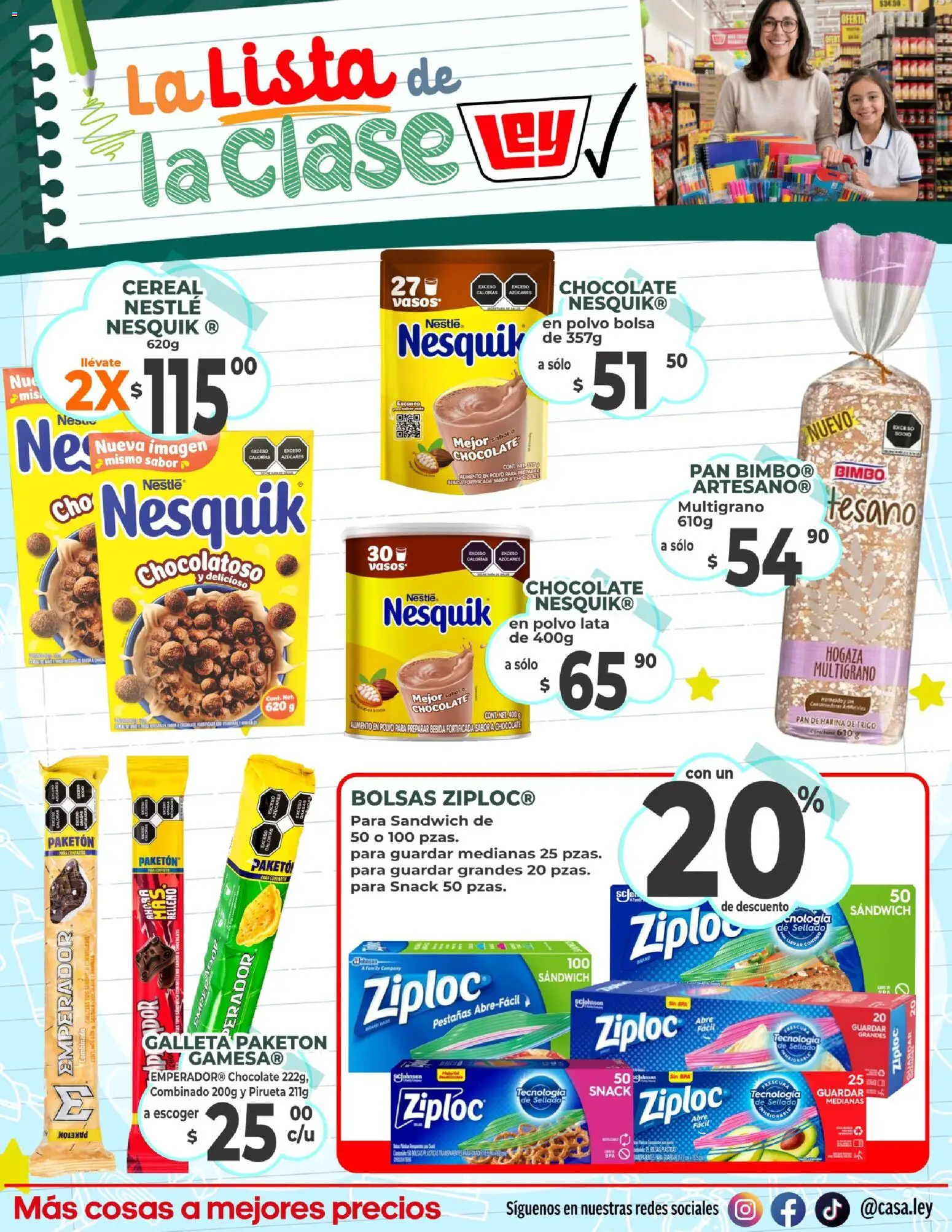 Nuevas ofertas de Casa Ley válidas en toda la República Mexicana desde el 27/08/2026. ¡Encuentra las mejores ofertas en Casa Ley folleto La Lista de la Clase! | Página: 17 | Productos: Bolsa, Pan, Vasos, Polvo