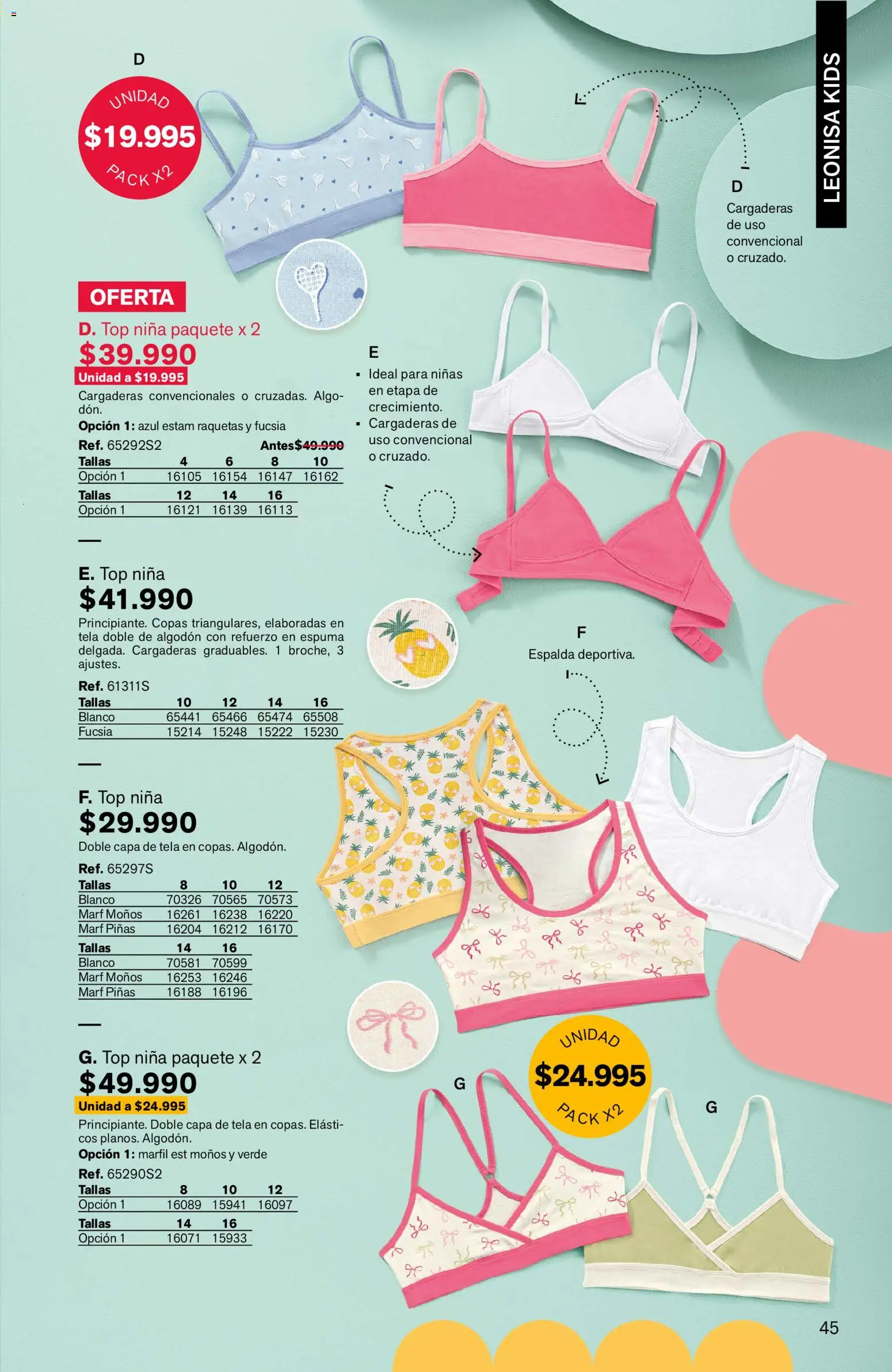 Leonisa revista - valida desde el 04.06.2026 | Página: 45 | Productos: Espuma, Algodón, Top