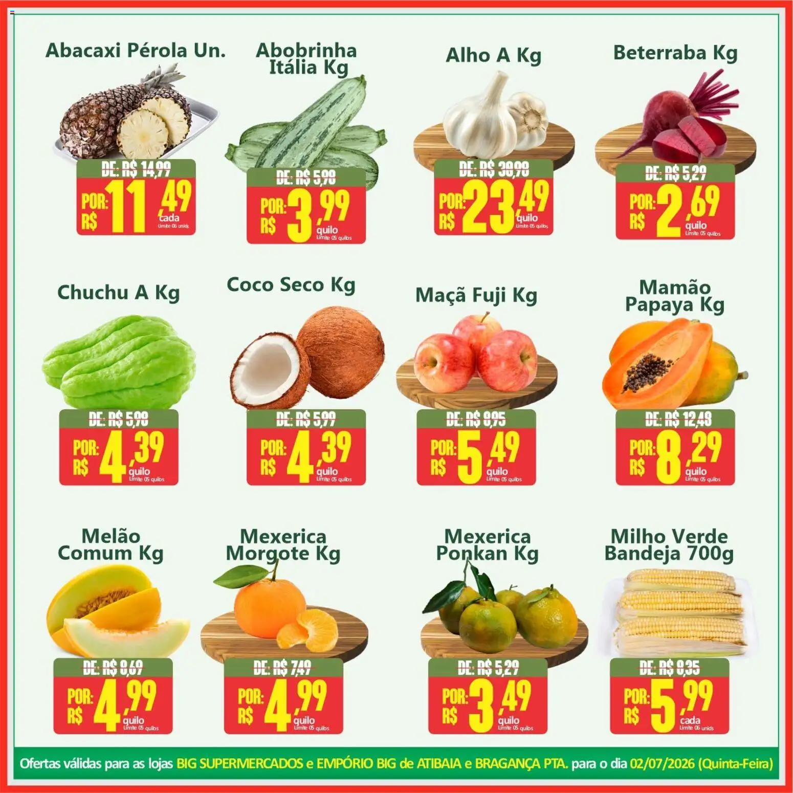 Big Supermercados Folheto - válido de 02/07/2026 | Página: 2 | Produtos: Coco, Alho, Beterraba, Abacaxi
