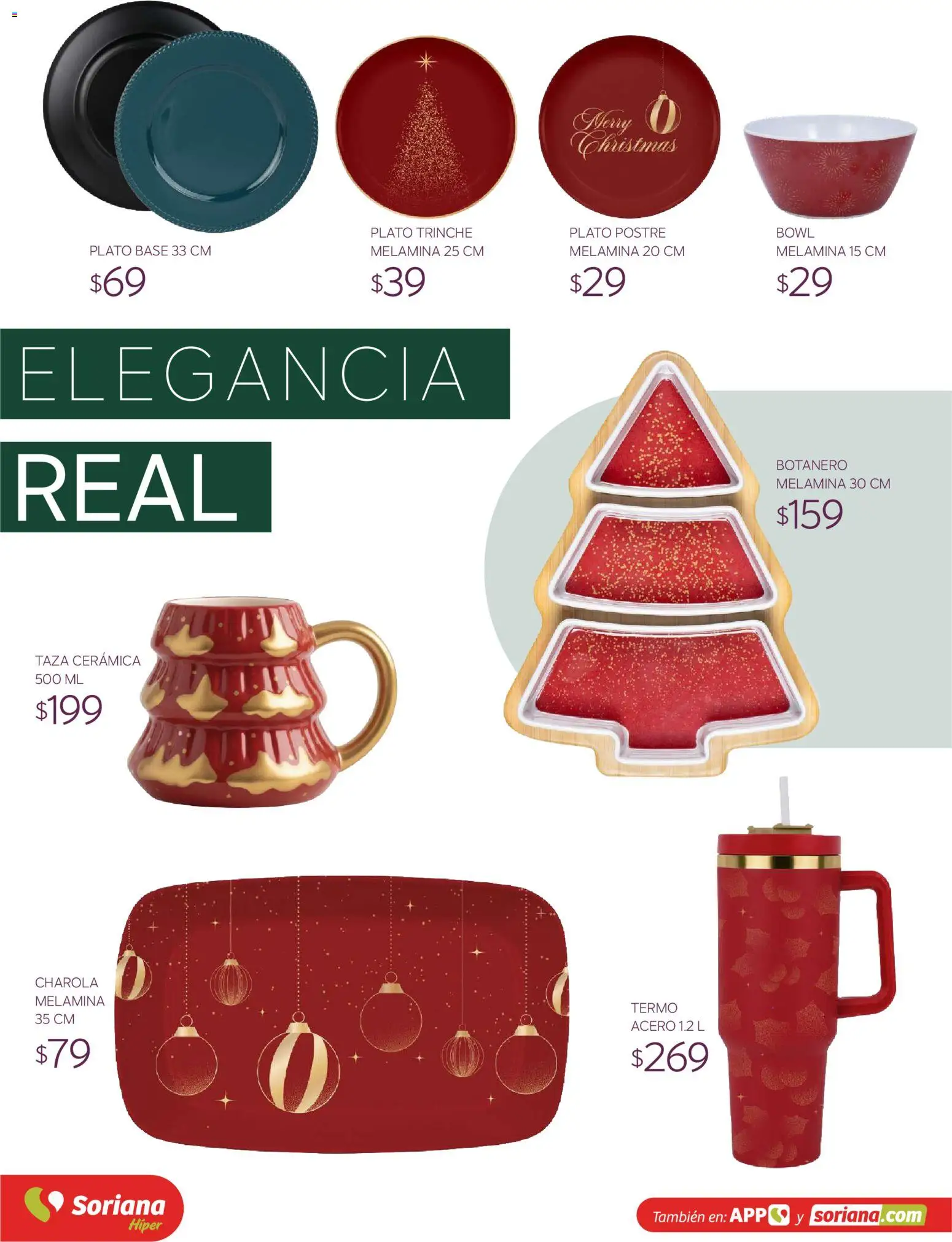 Nuevas ofertas de Soriana válidas en toda la República Mexicana desde el 30/09/2026. ¡Encuentra las mejores ofertas en Soriana Híper - Decoracion Navideña! | Página: 27 | Productos: Taza, Postre, Bowl, Termo