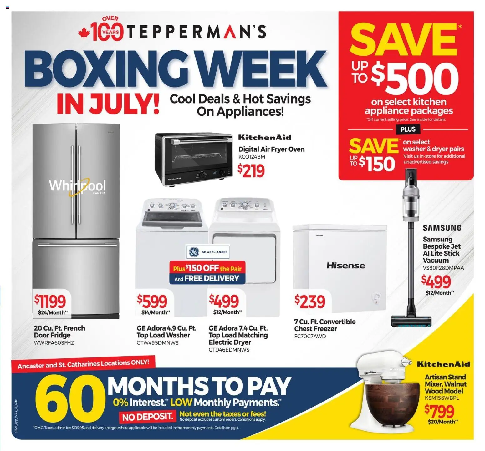Tepperman's flyer valid from Jul 24, 2026 | Page: 9 | Products: Freezer, Dryer, Oven, Fryer
