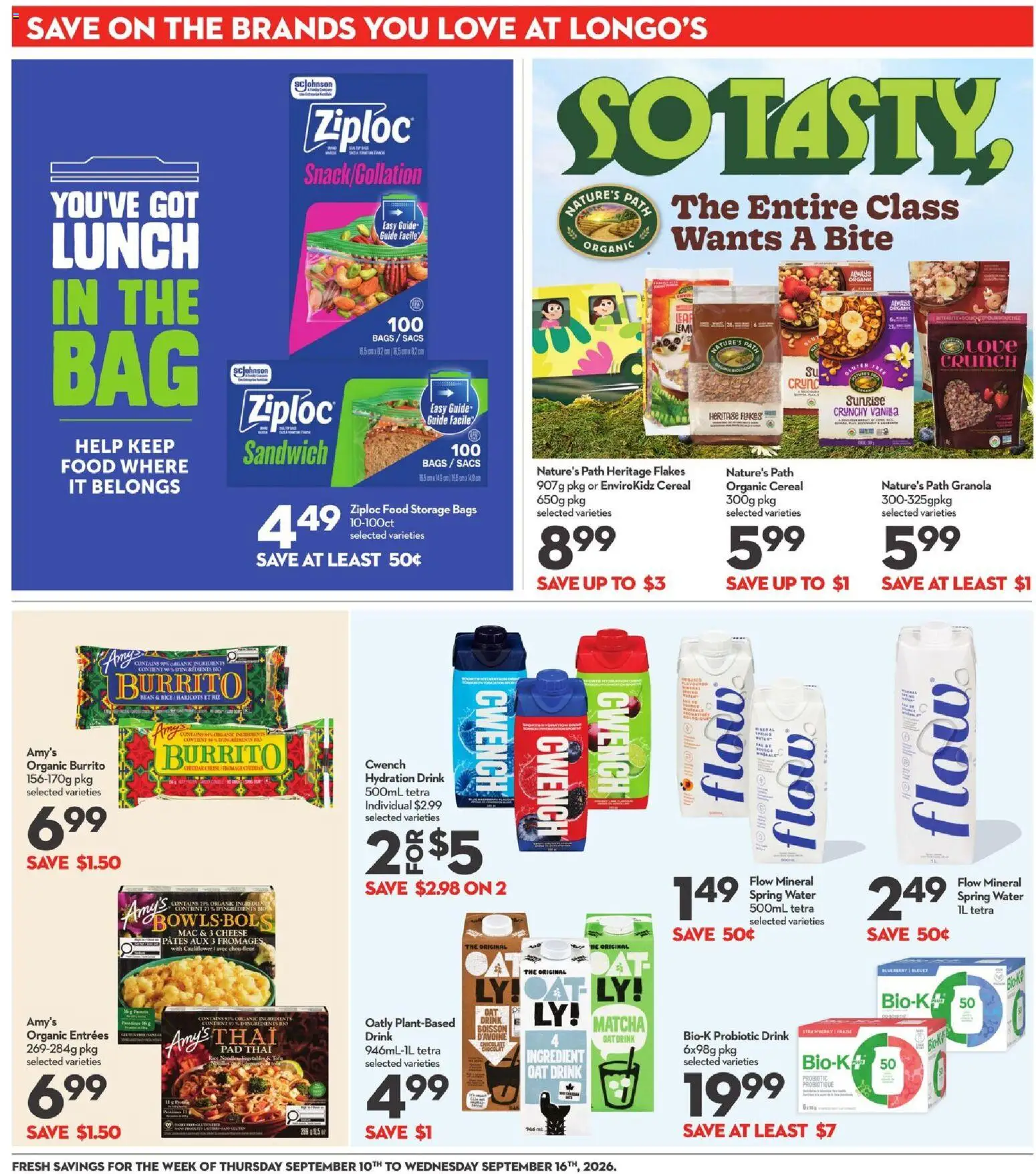 Longo's flyer valid from Sep 10, 2026 | Page: 24 | Products: Rice, Water, Spring water, Cauliflower