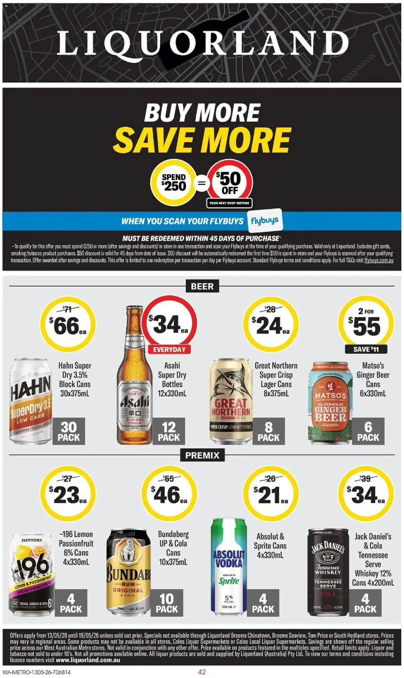Coles catalogue - valid from 13.05.2026 | Page: 42 | Products: Ginger, Beer, Vodka, Date