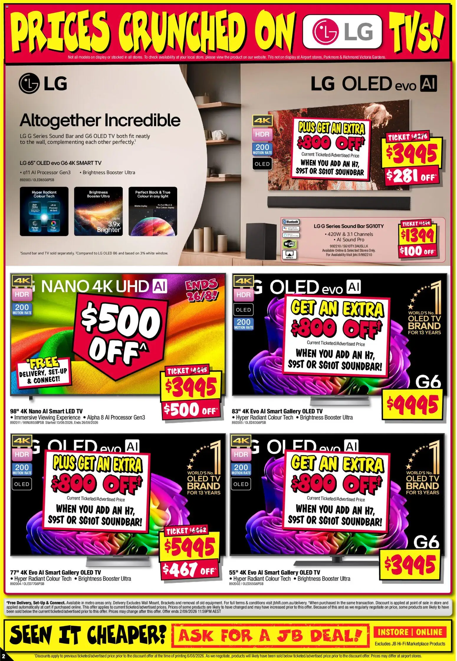 JB Hi-Fi catalogue - valid from 20/08/2026 | Page: 2 | Products: Light, Cart, Nano, Smart tv